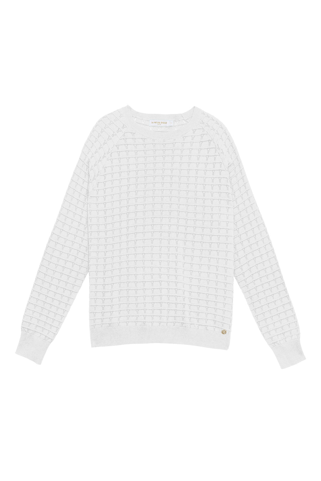 Ecru knit crew neck sweater - Miko