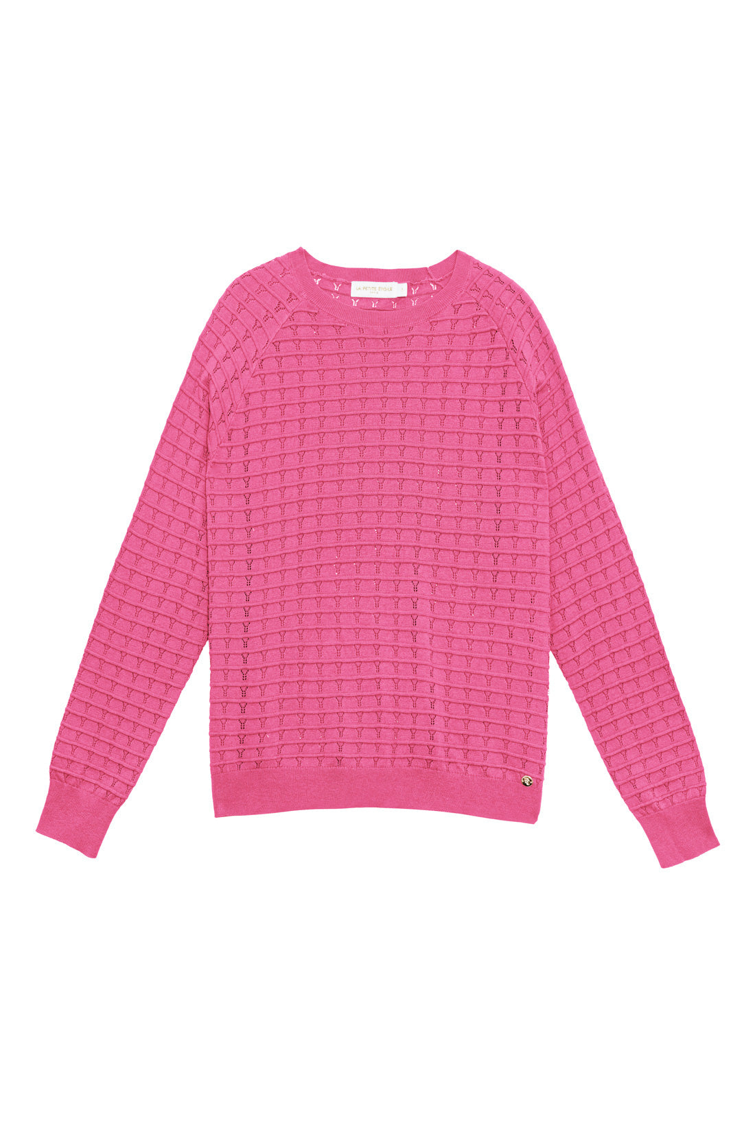Pull col rond en maille rose - Miko