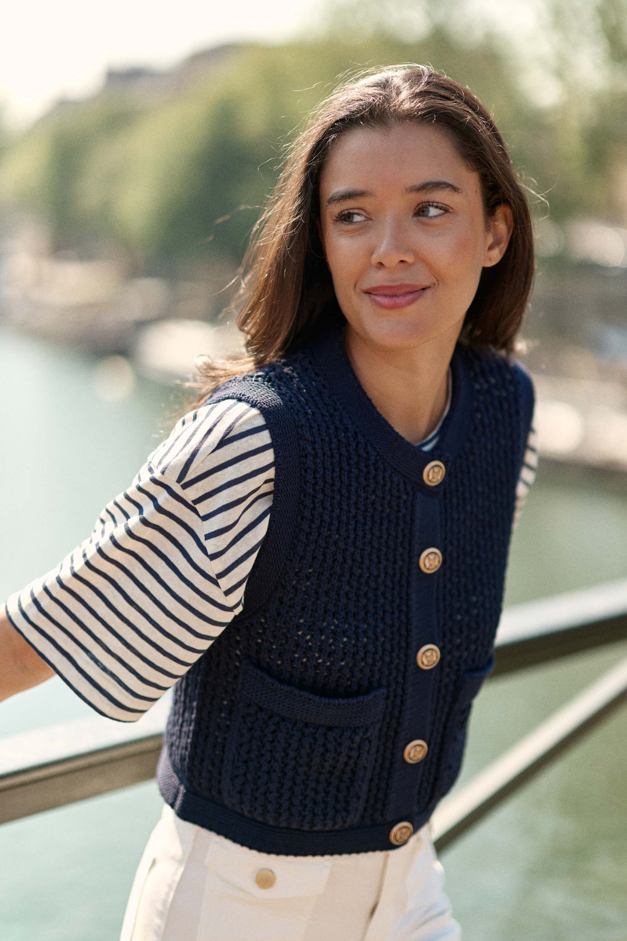 Navy Vest - Milana 