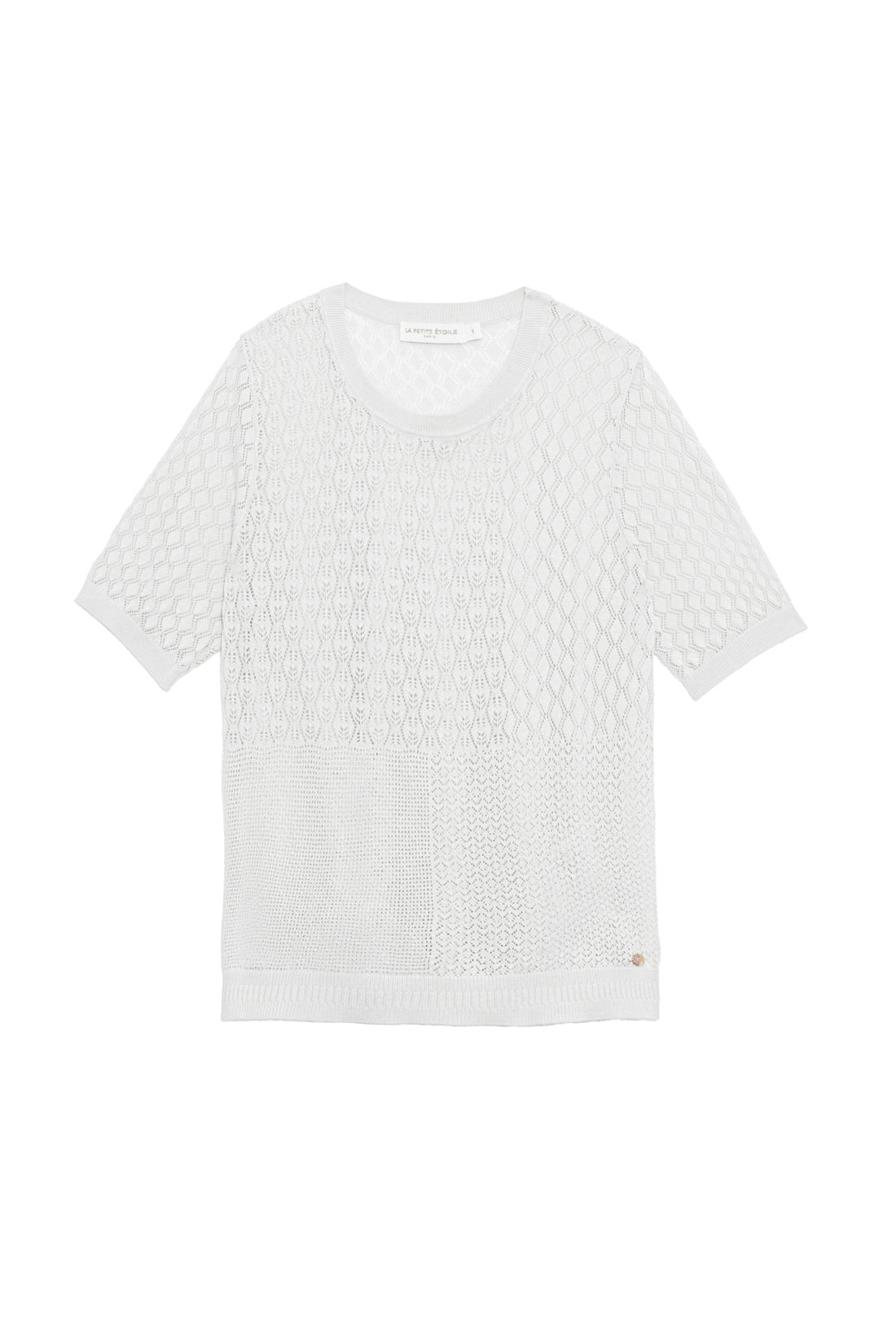 Ecru knit crew neck sweater - Millie