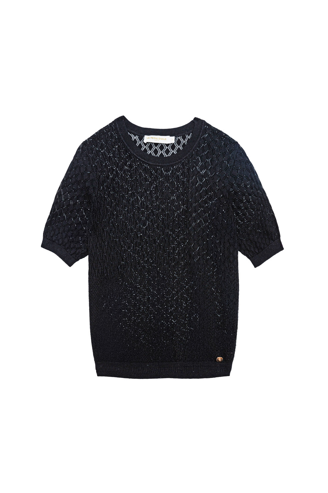 Black knitted crew neck sweater - Millie