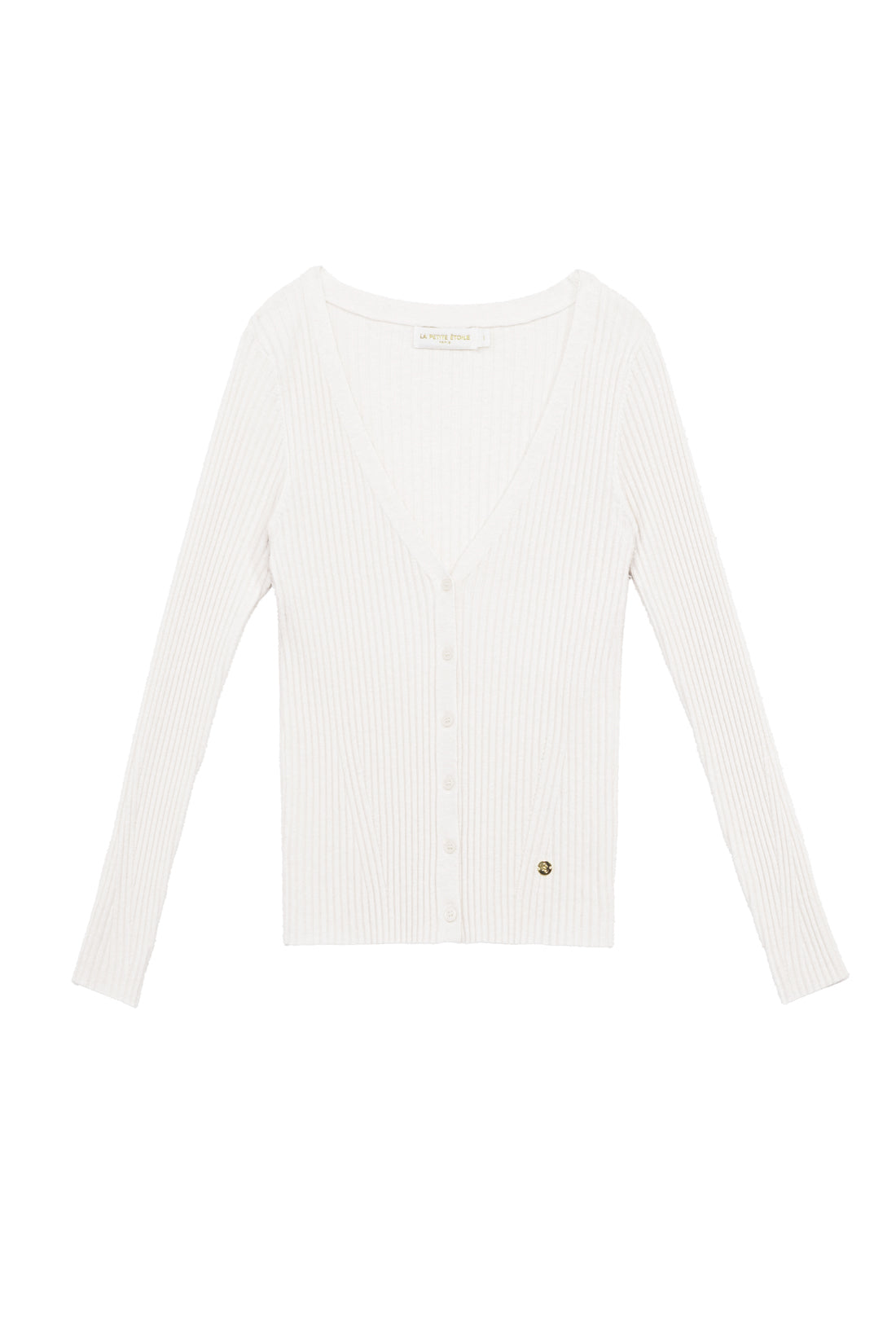 Gilet col V écru - Mina