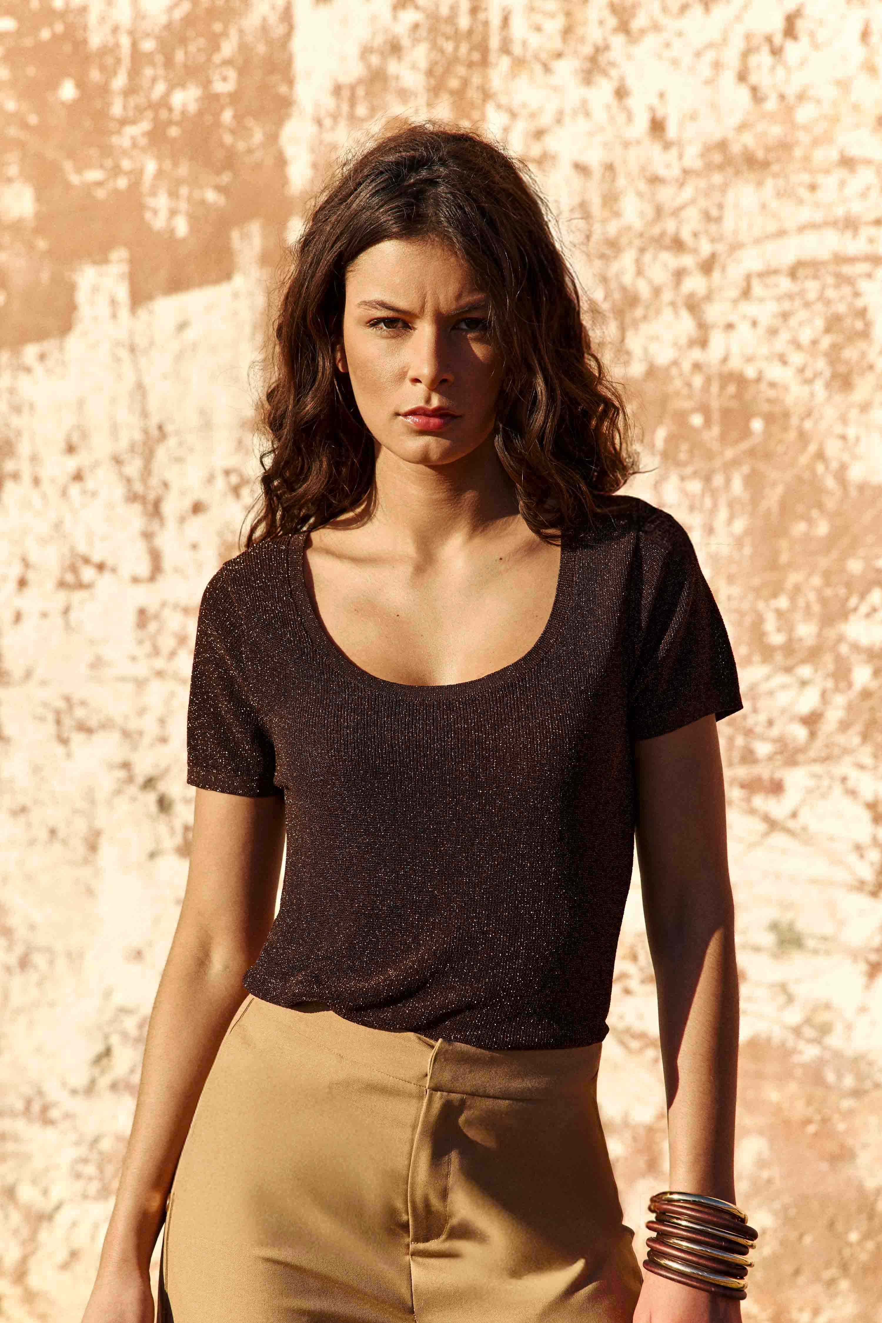 Mishan - T-shirt coupe droite