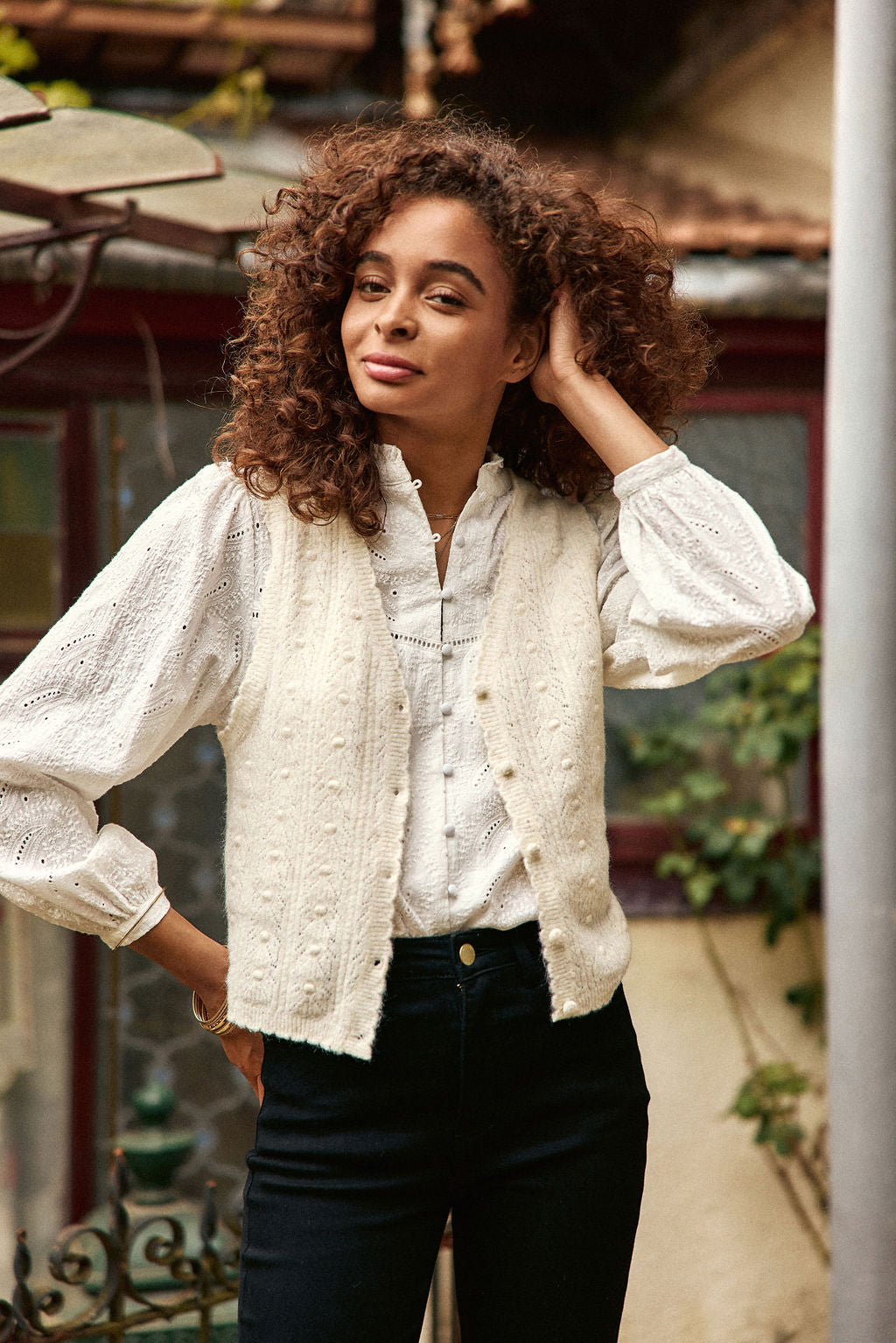 Ecru knitted vest Monica LA PETITE ETOILE