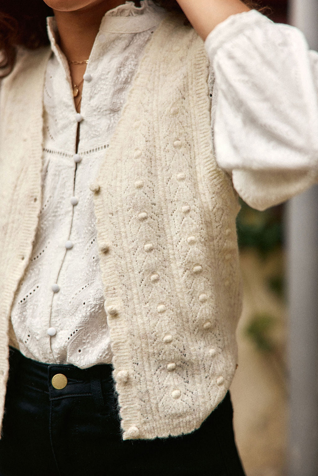 Ecru knitted vest Monica LA PETITE ETOILE