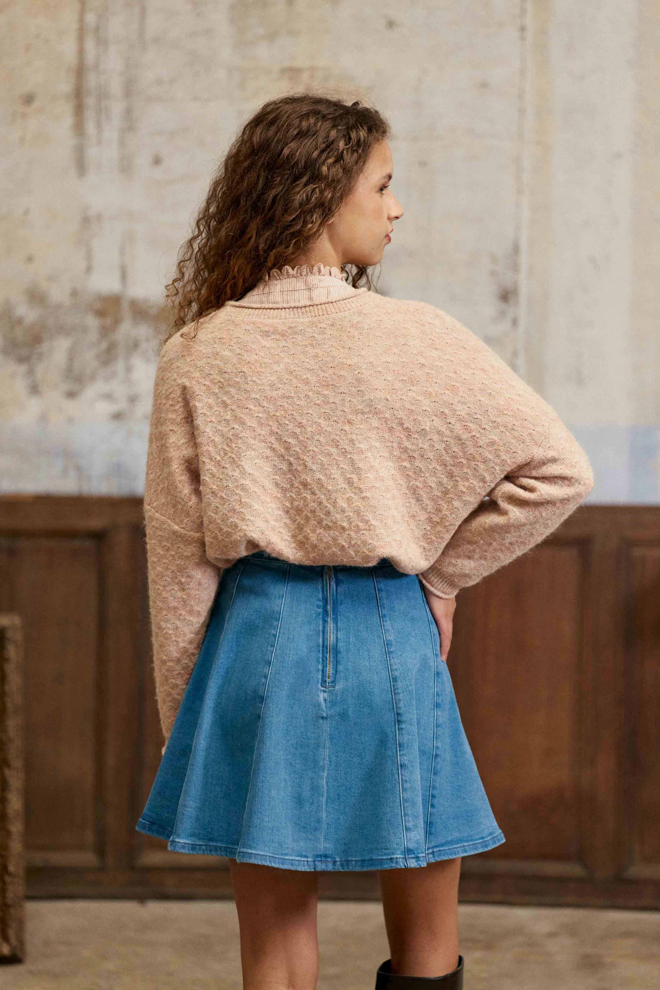 Pull effet chiné poudre – Mossy