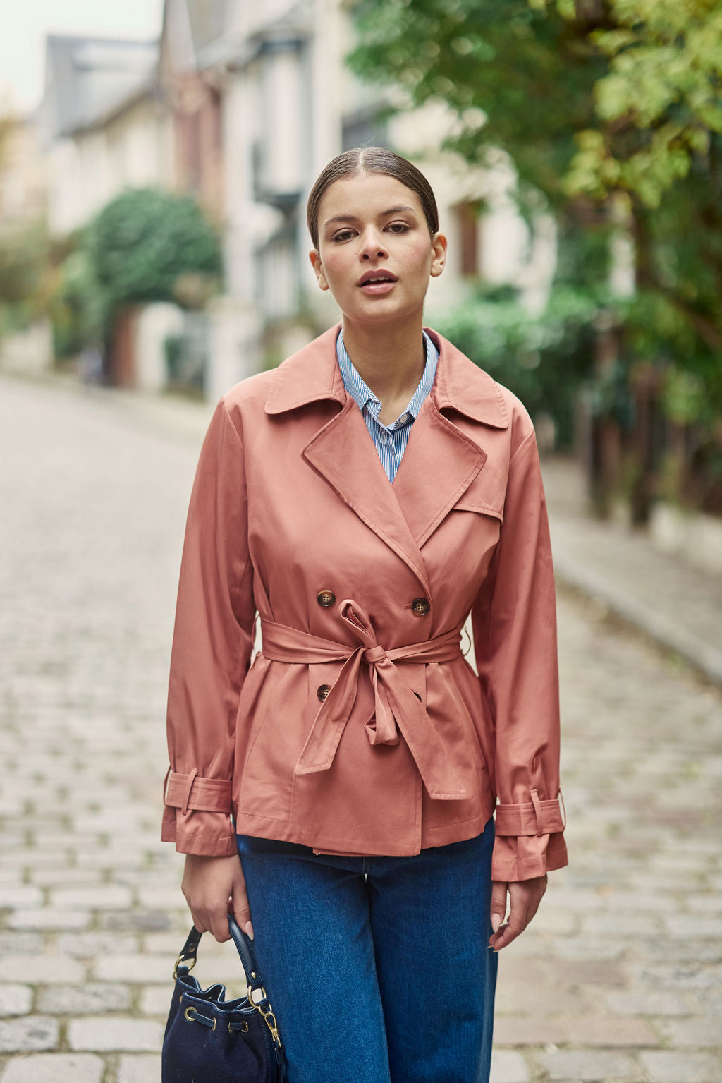 Short old pink trench coat - Narago