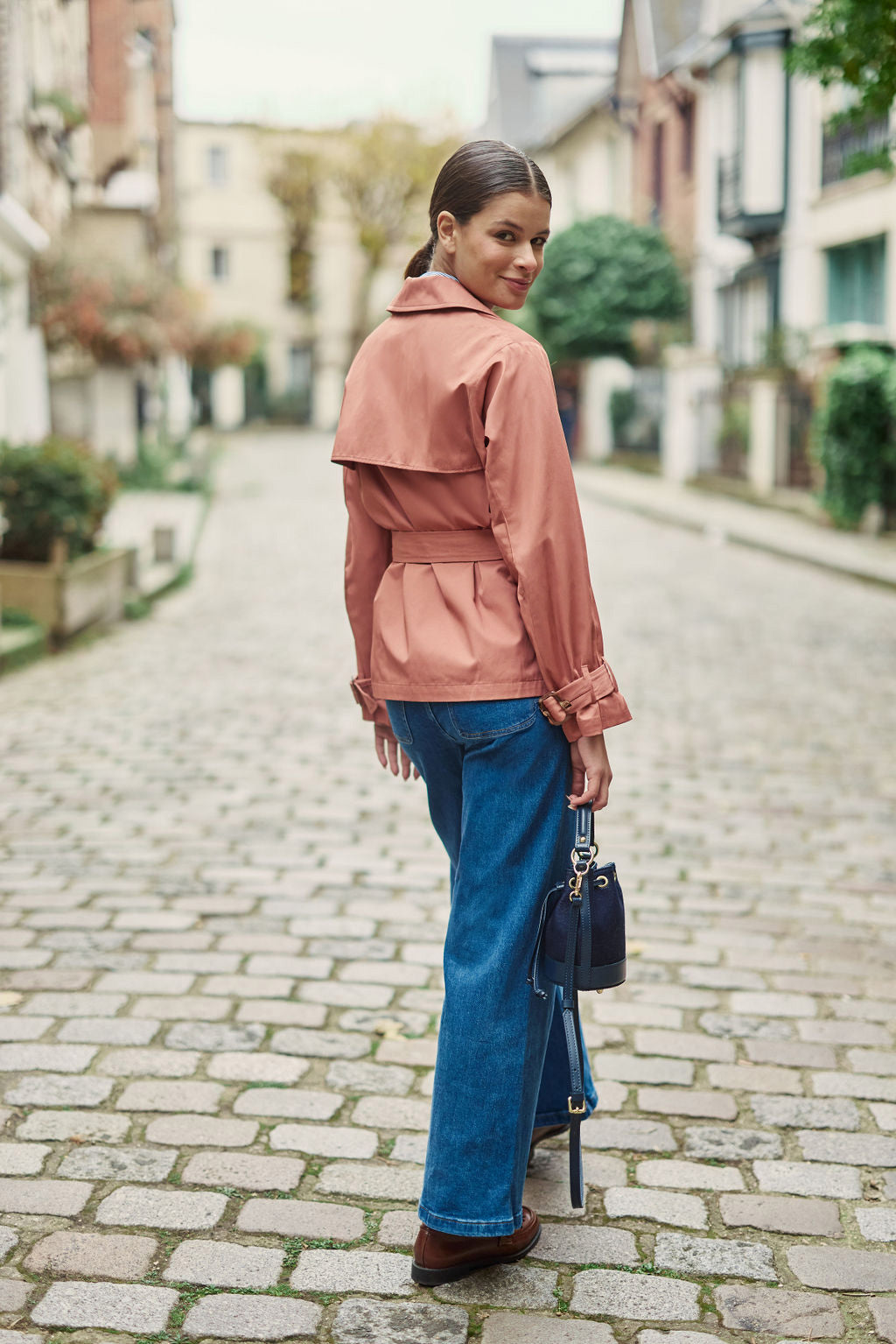 Short old pink trench coat - Narago