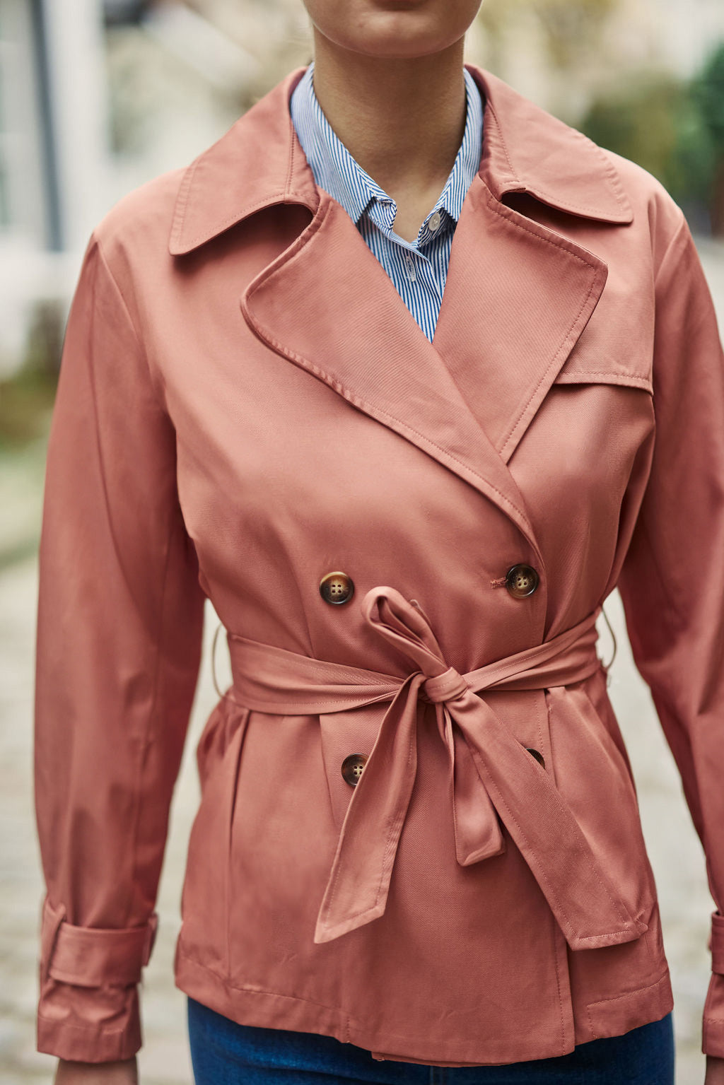 Short old pink trench coat - Narago