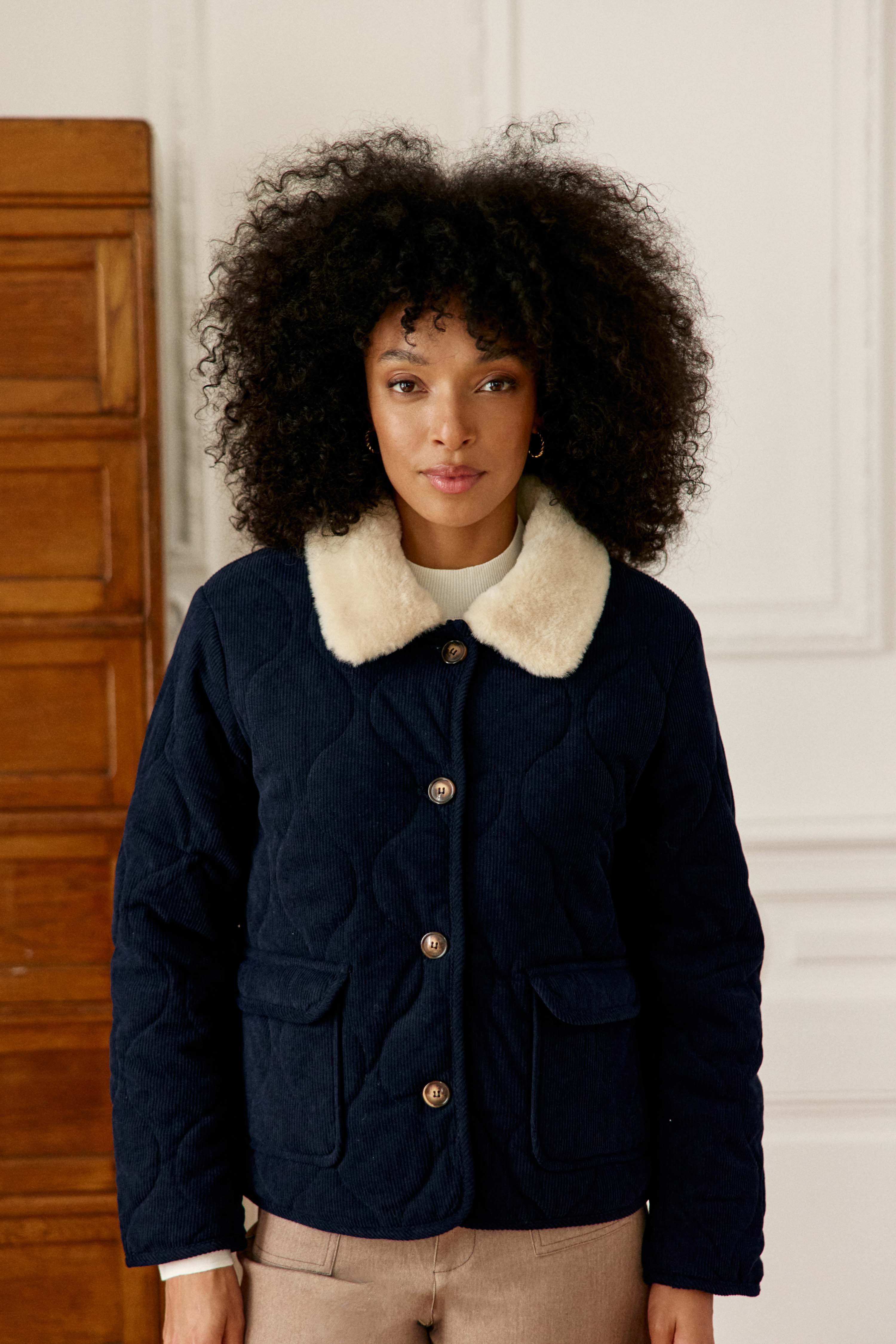Nattia - Manteau en velours