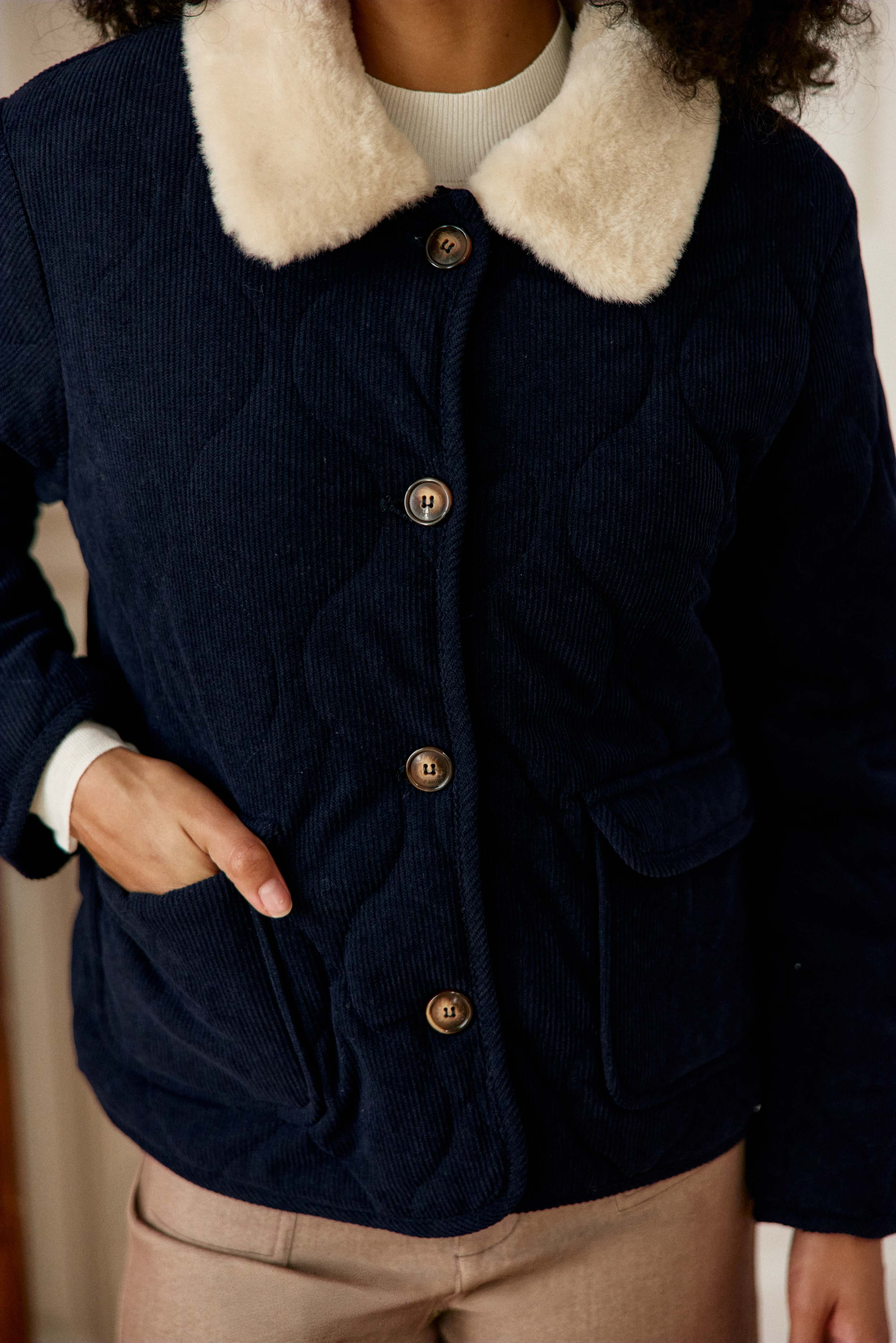 Nattia - Manteau en velours