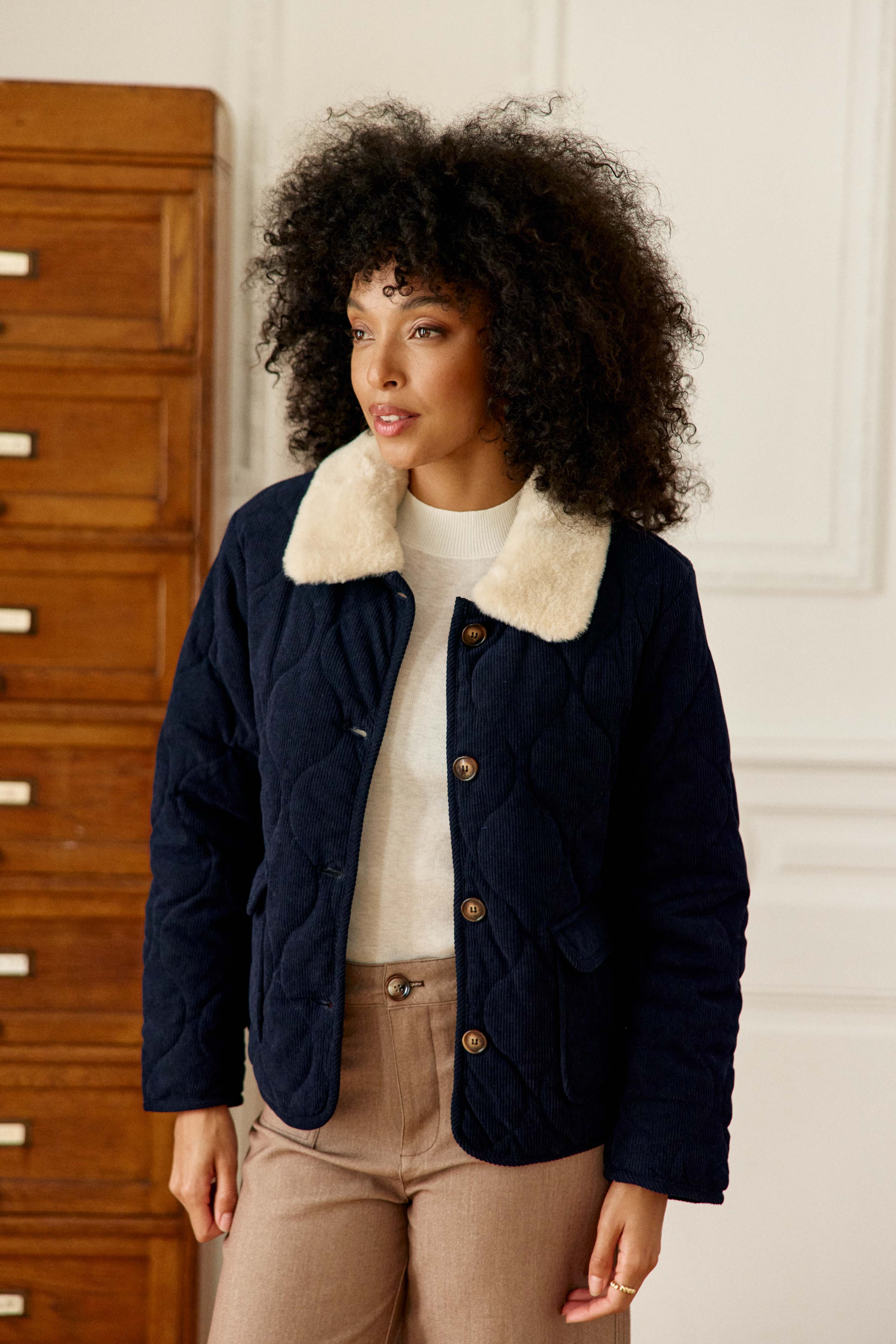 Nattia - Manteau en velours
