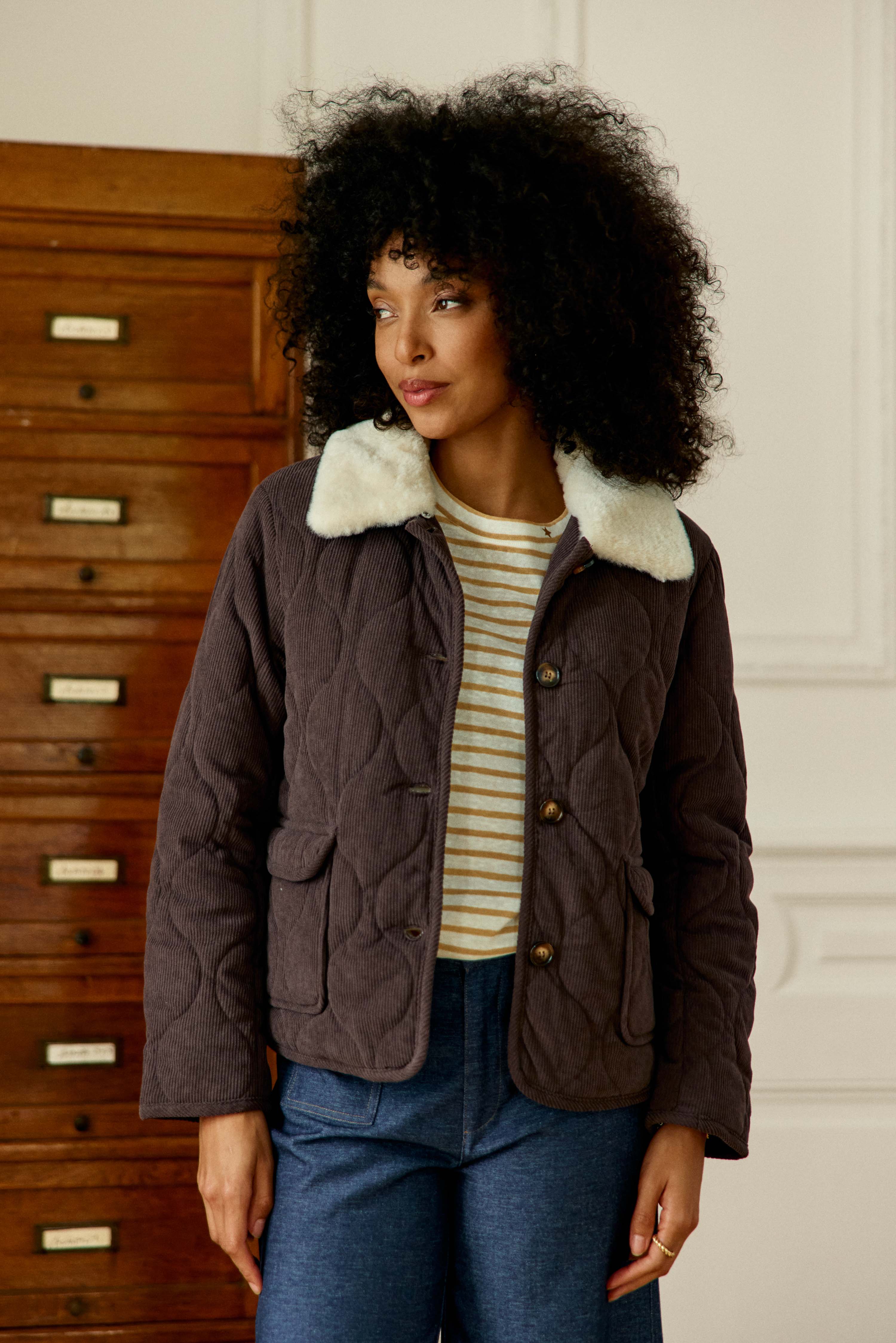 Nattia - Manteau en velours