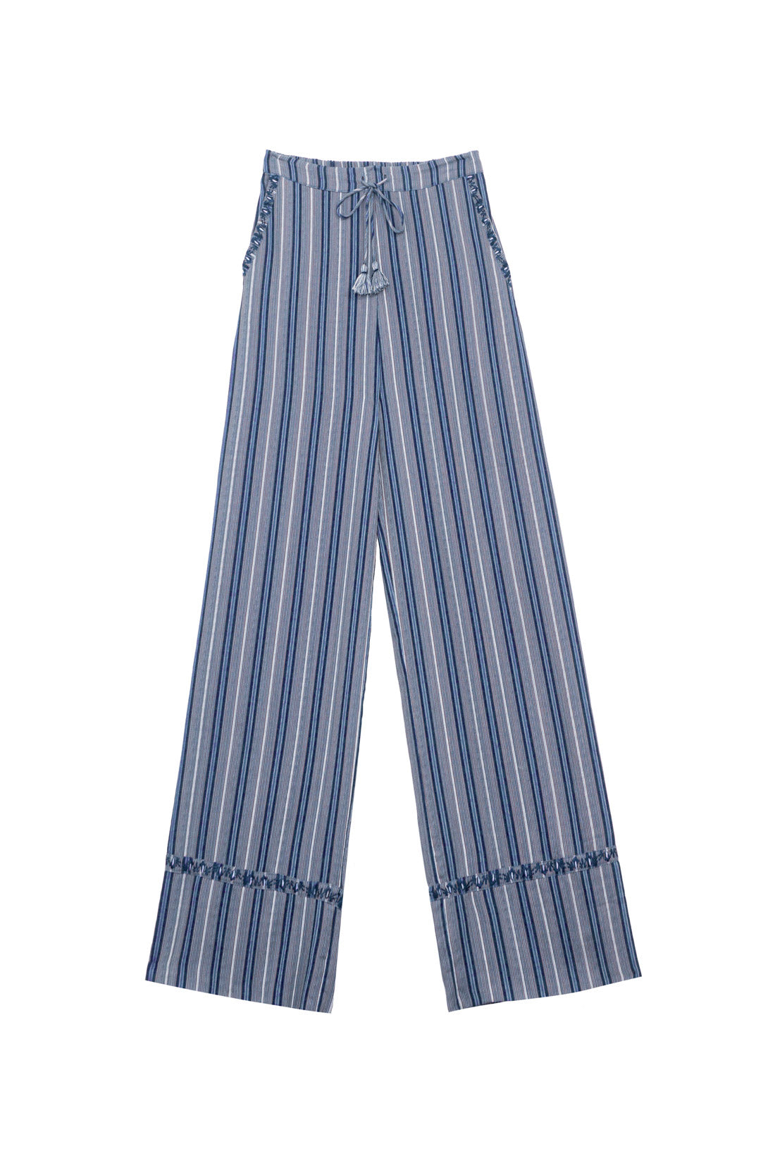 Blue striped wide leg pants - Paha