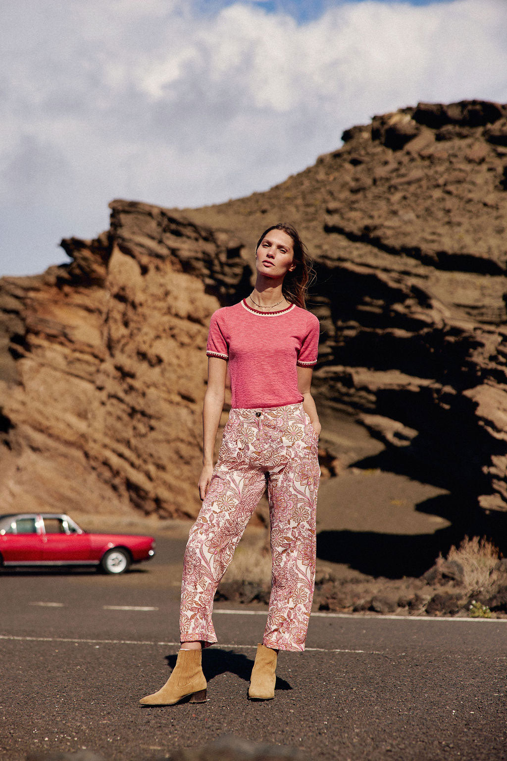 Pantalon droit floral - Pama