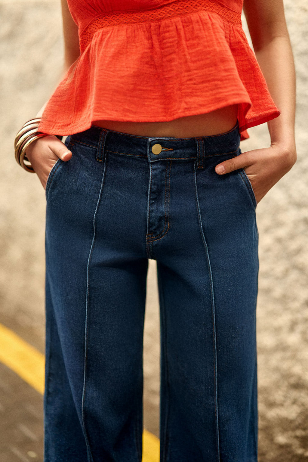 Raw straight jeans - Paola