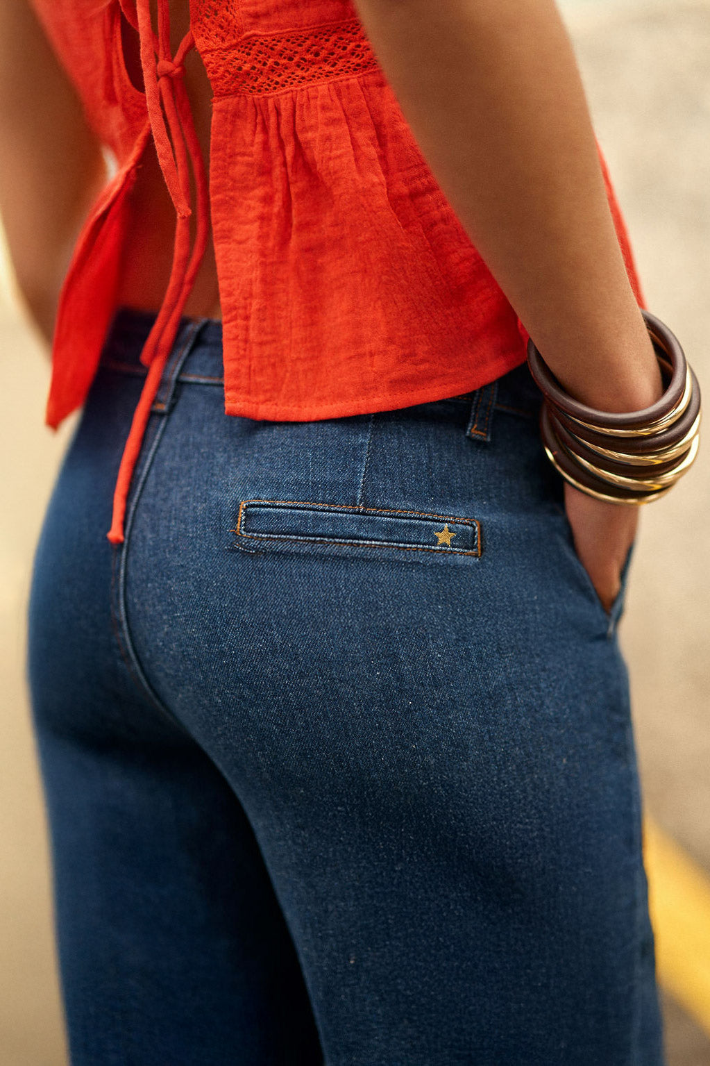 Raw straight jeans - Paola