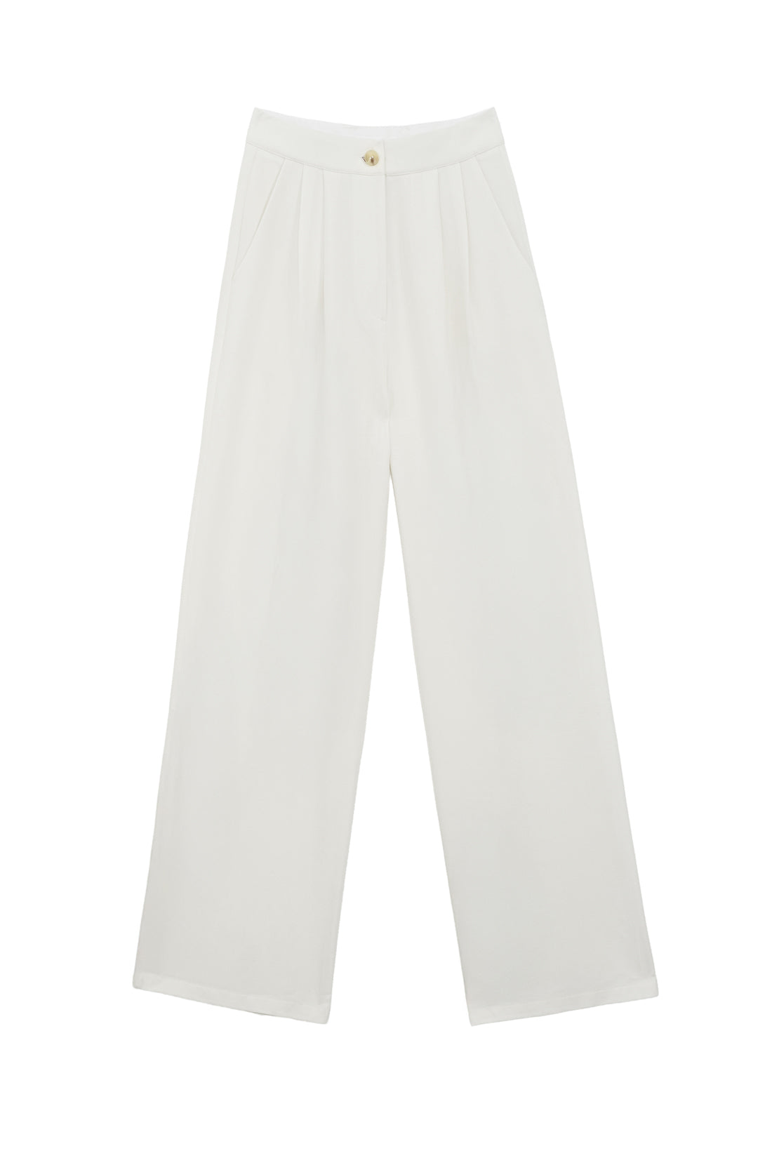 Pantalon de tailleur large écru - Paoline