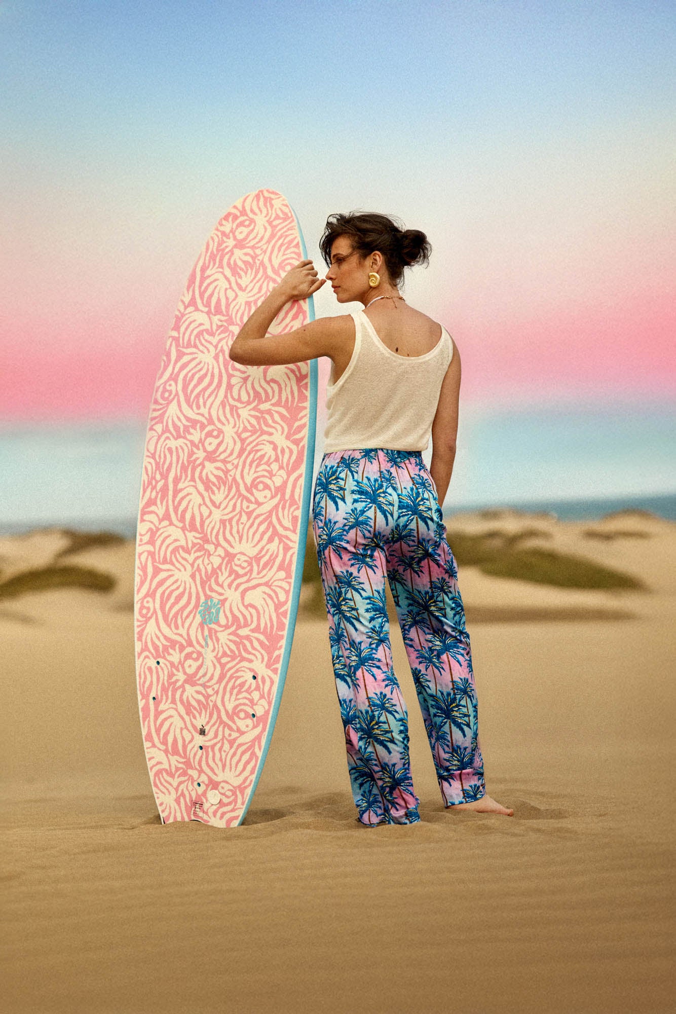 Pantalon droit à motif palmier - Parveen