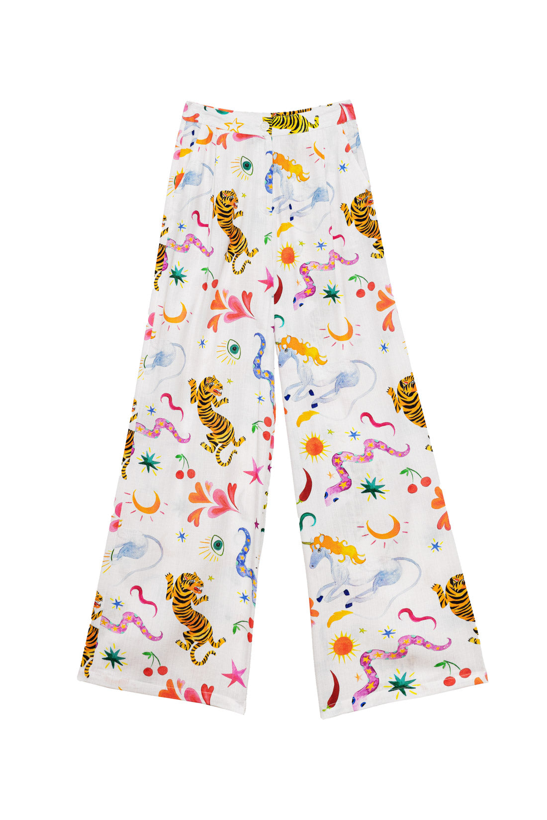 Tiger print straight pants - Pauline