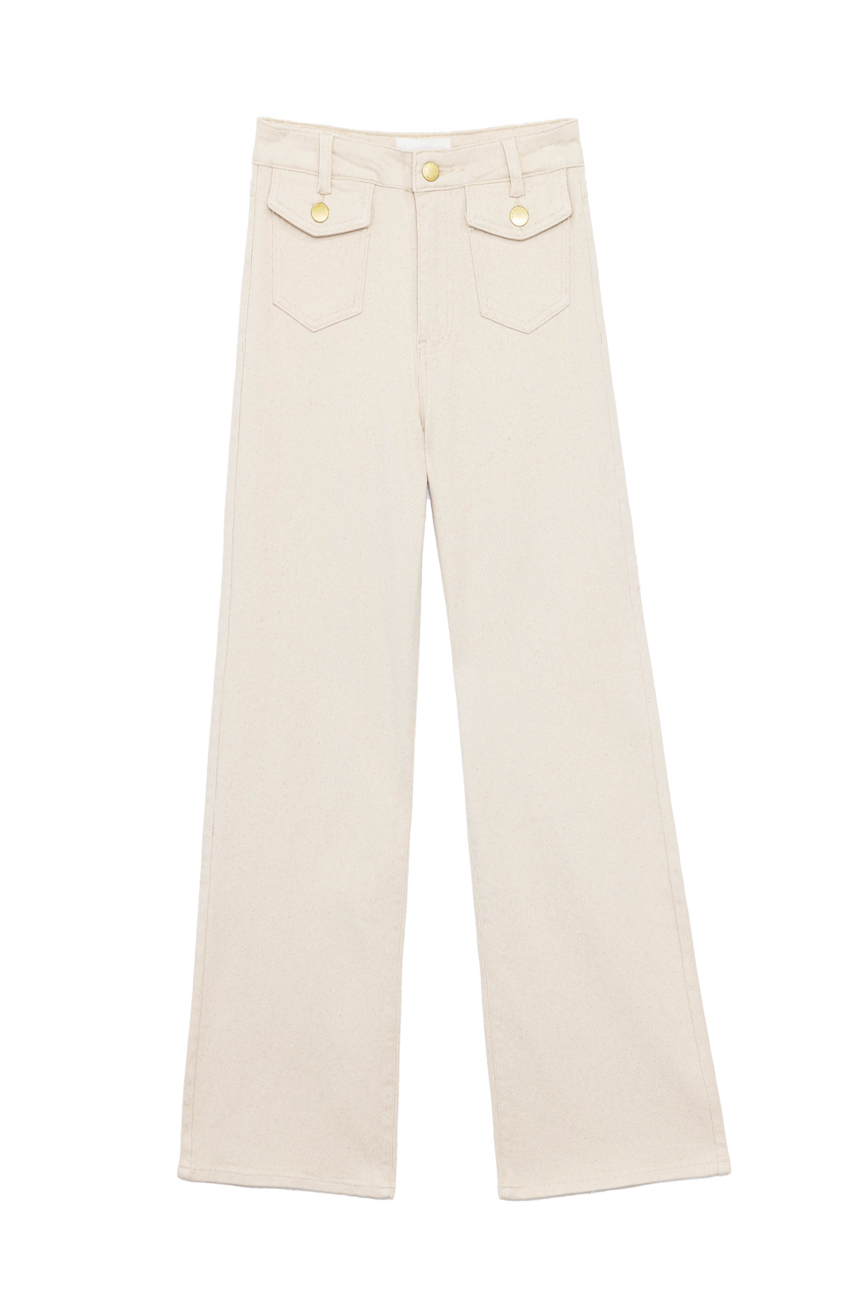 Jean flare poches rabat beige – Peyton