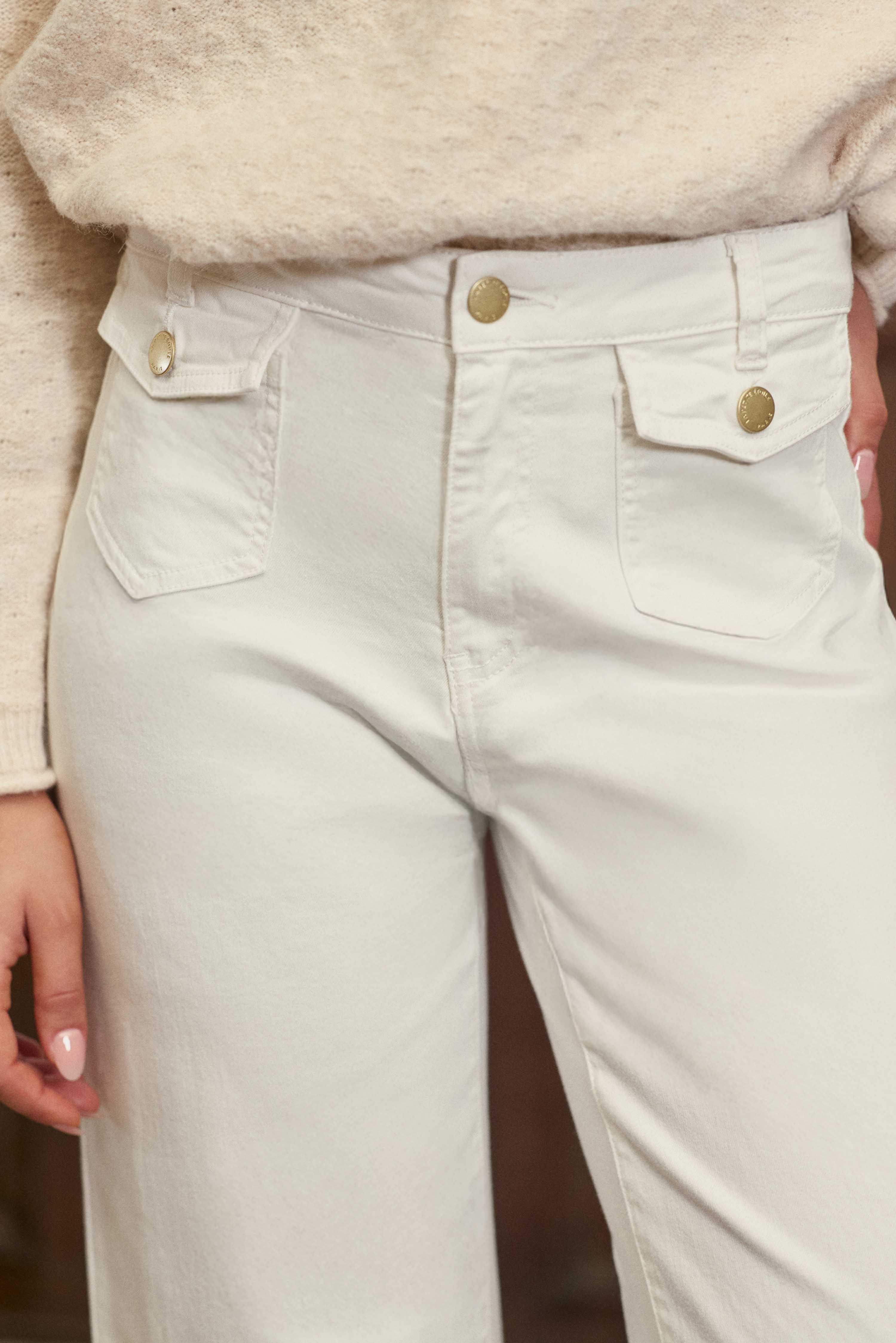 Pantalon flare blanc – Peyton