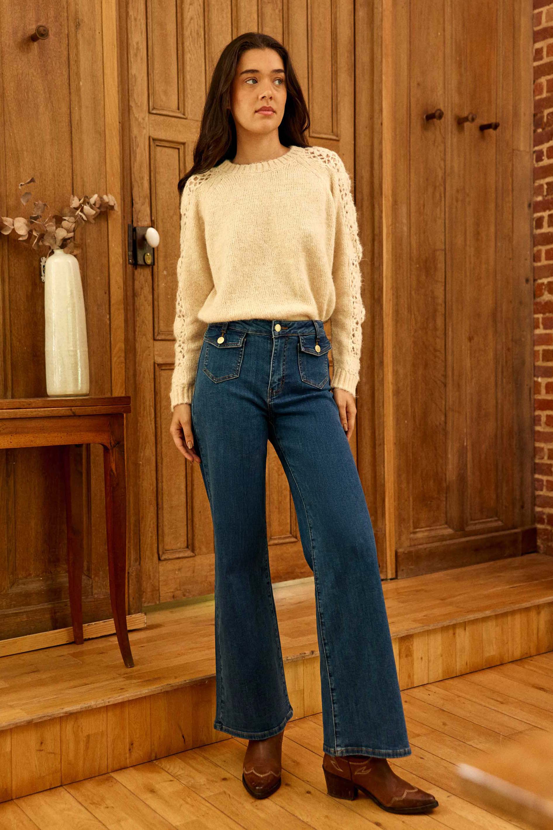 Peyton Washed Flare Jeans