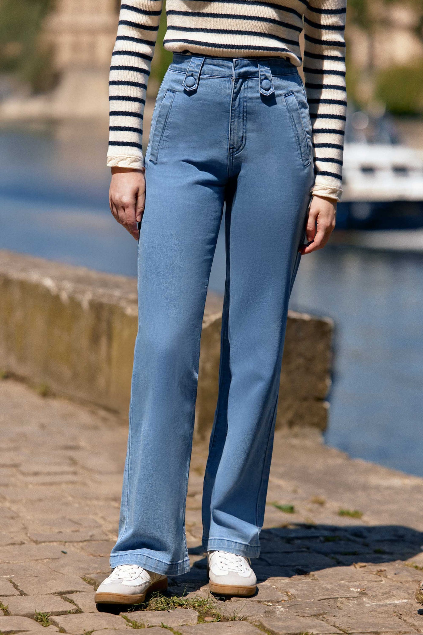 Jean droit taille haute stone - Phoebe