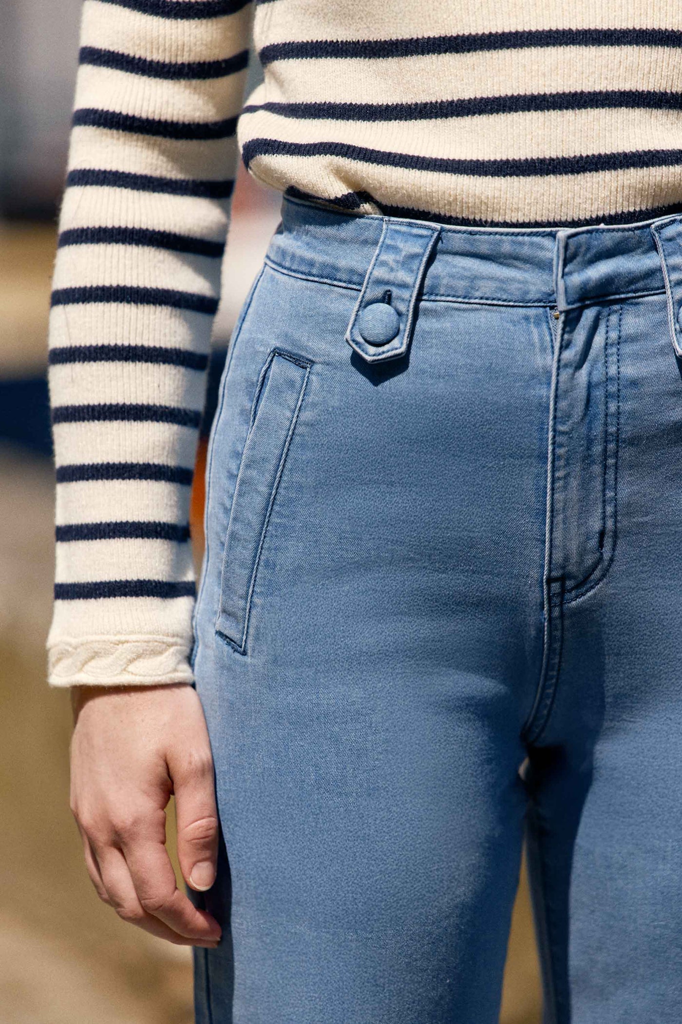 Jean droit taille haute stone - Phoebe
