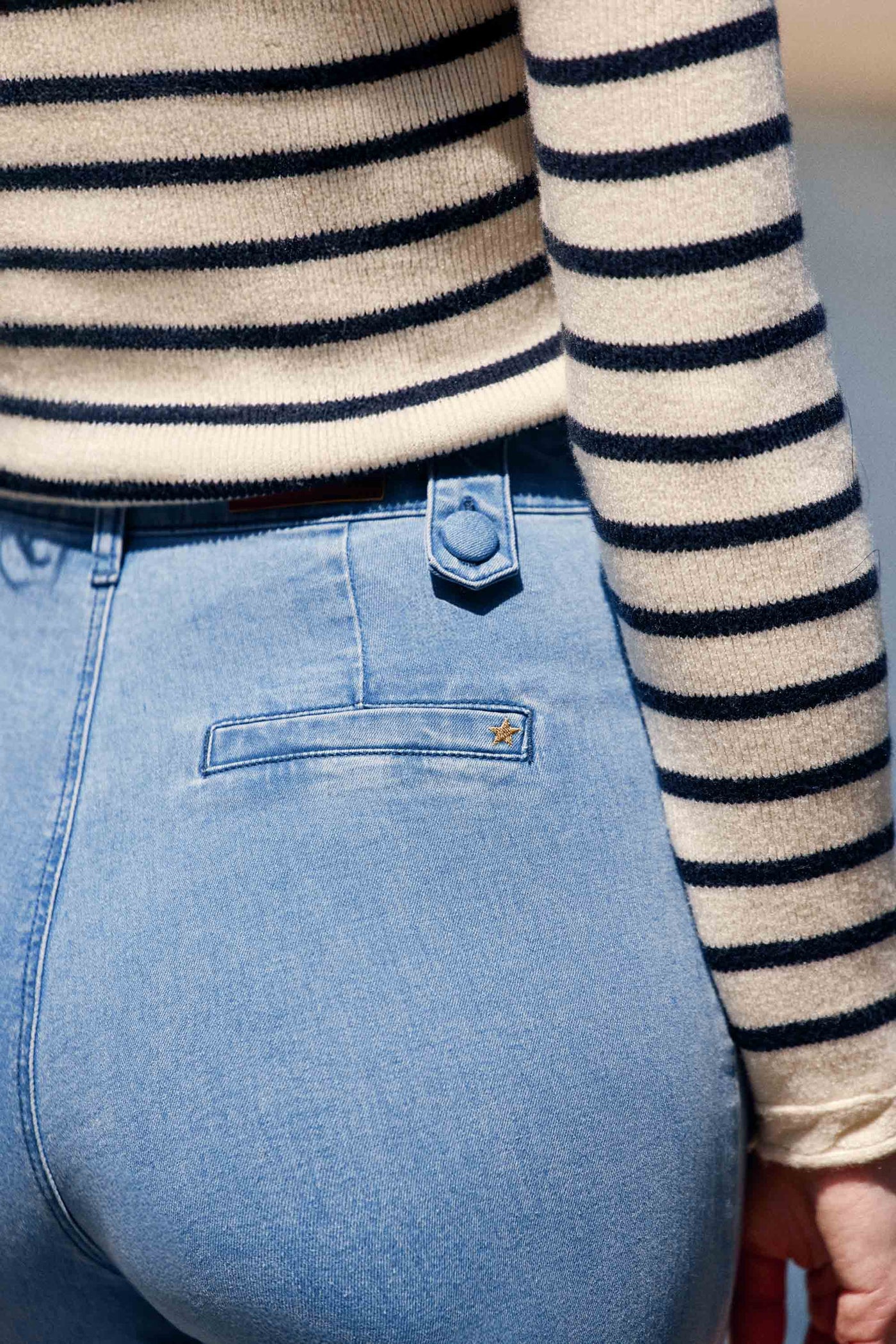 Jean droit taille haute stone - Phoebe