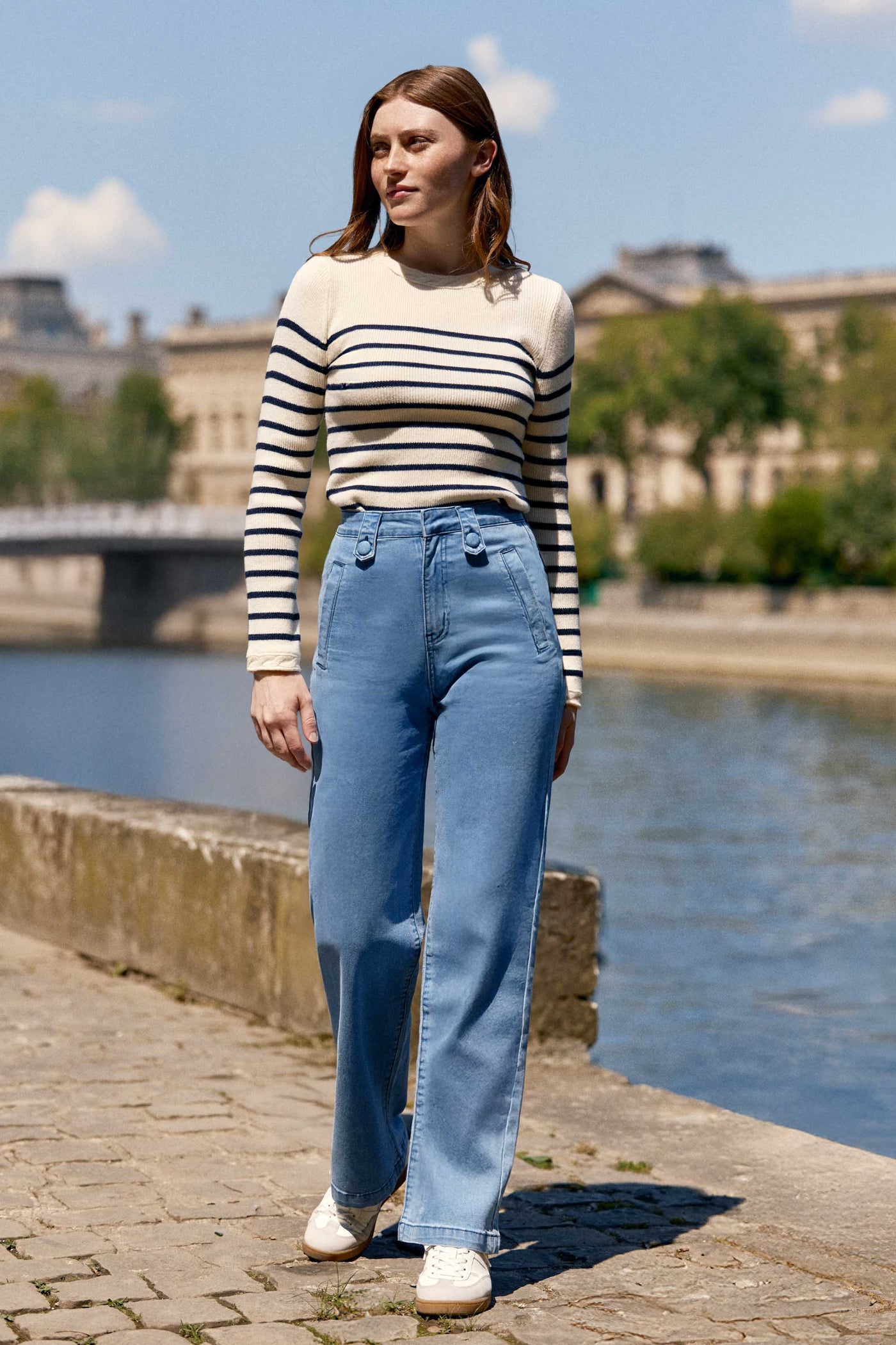 Jean droit taille haute stone - Phoebe