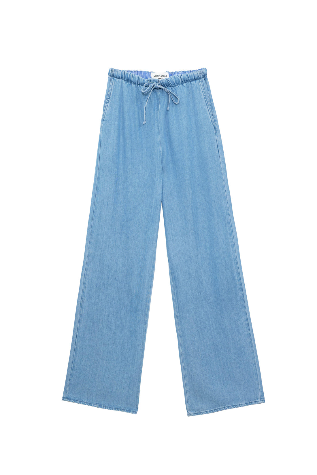 Pantalon fluide en denim stone à nouer - Poeti