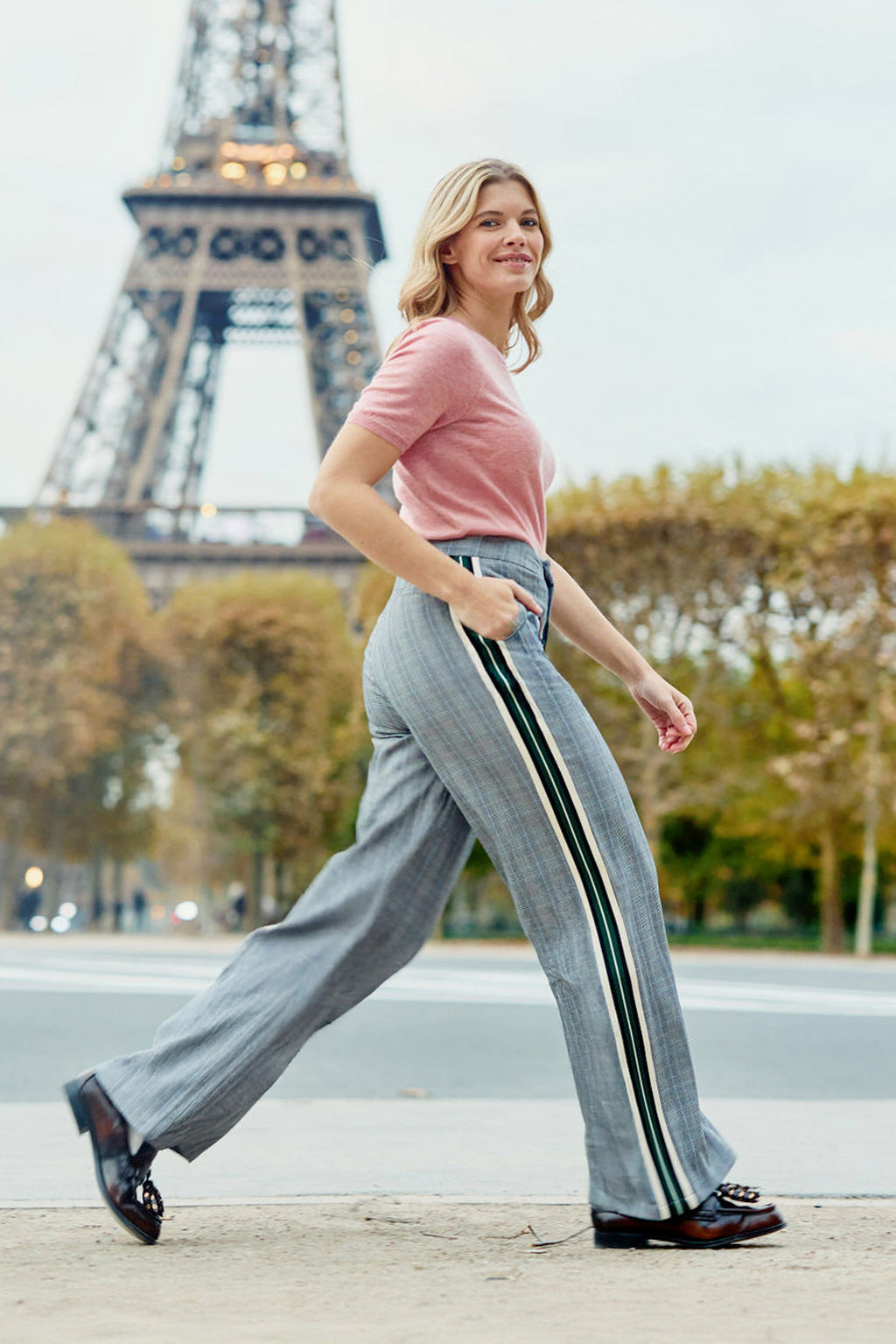 Pantalon prince de galles gris - Priska
