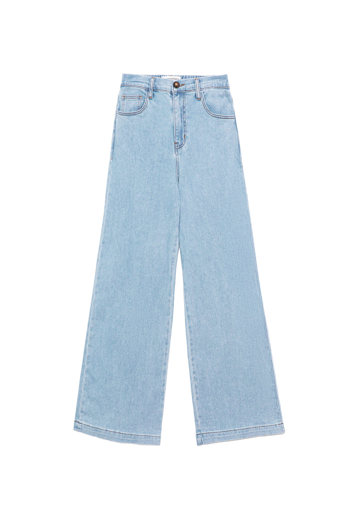 Stonewashed wide leg jeans - Prune