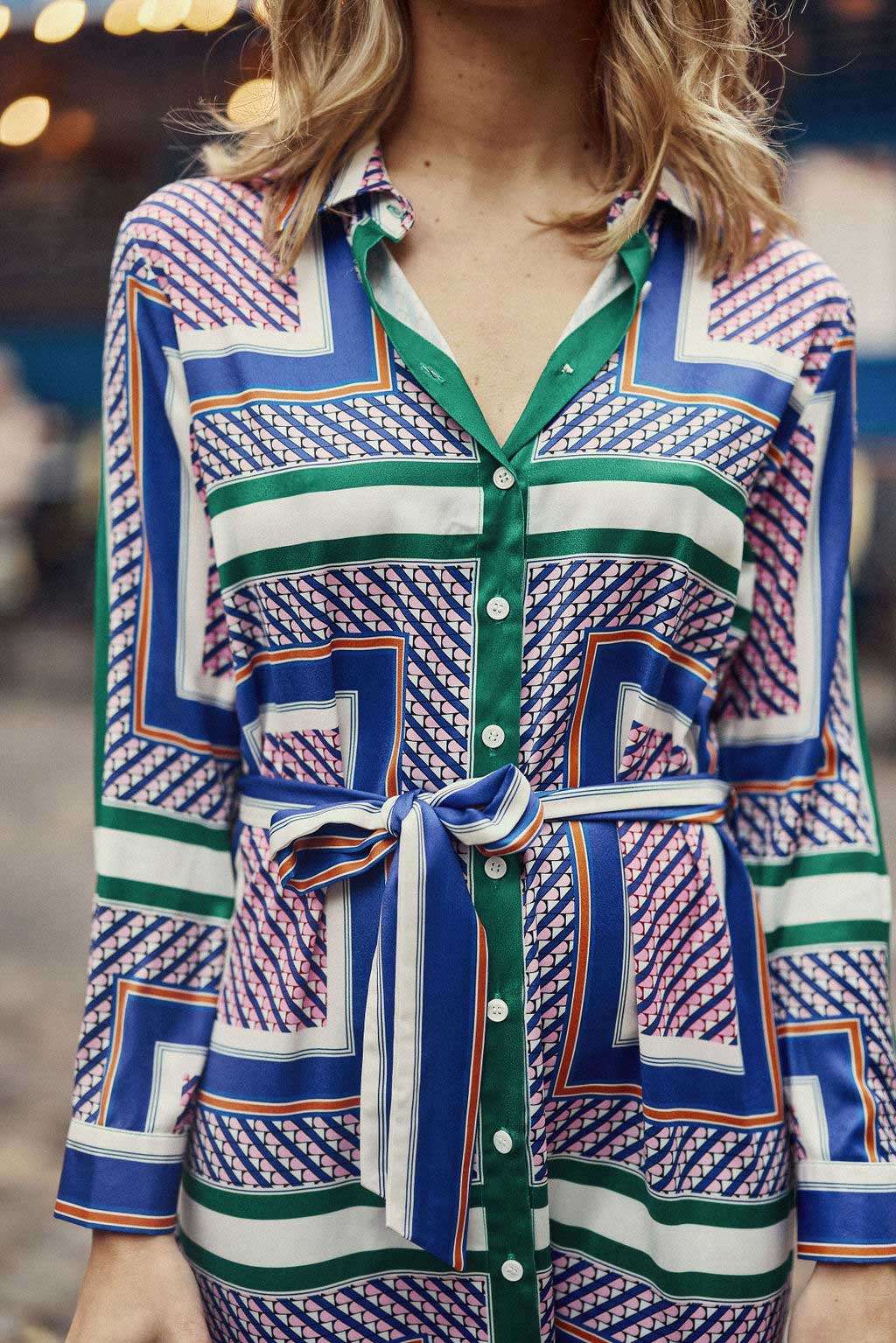 Long green print dress - Rami