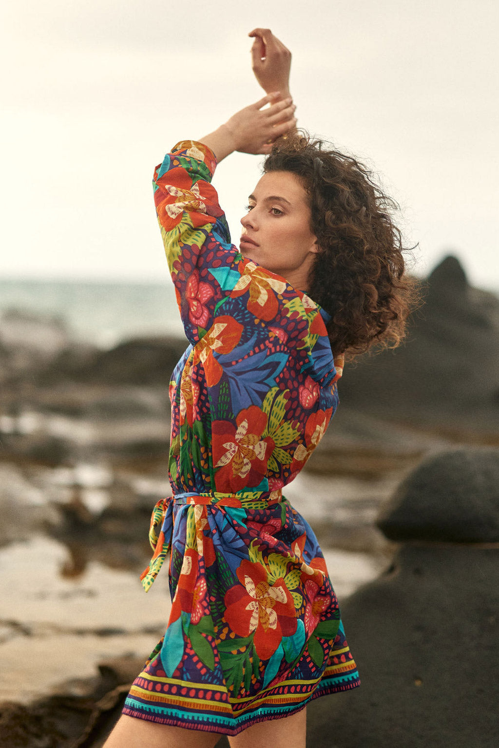 Robe chemise à motif floral - Reeze