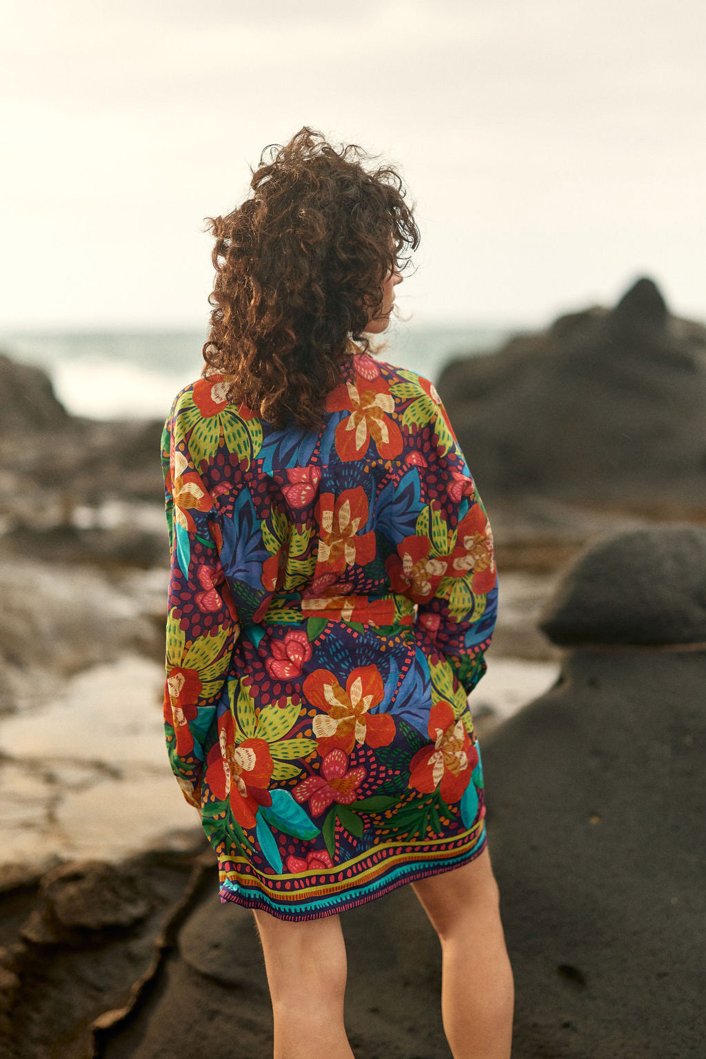 Robe chemise à motif floral - Reeze