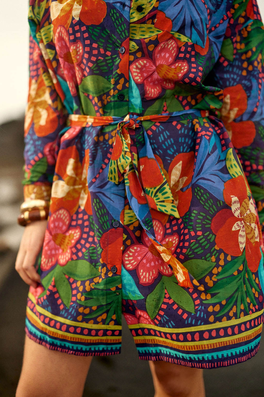Robe chemise à motif floral - Reeze