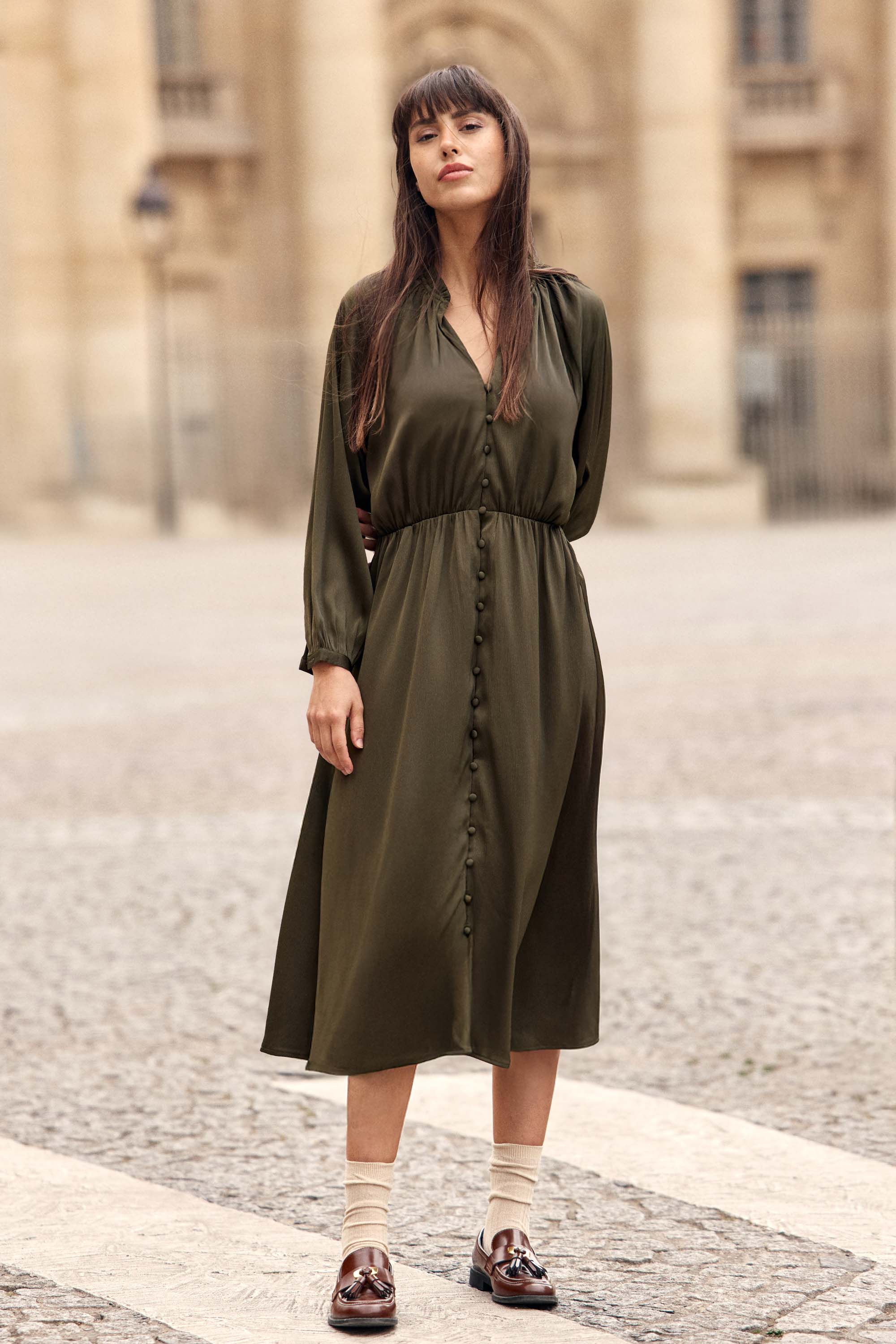 Robe longue Renan - Kaki