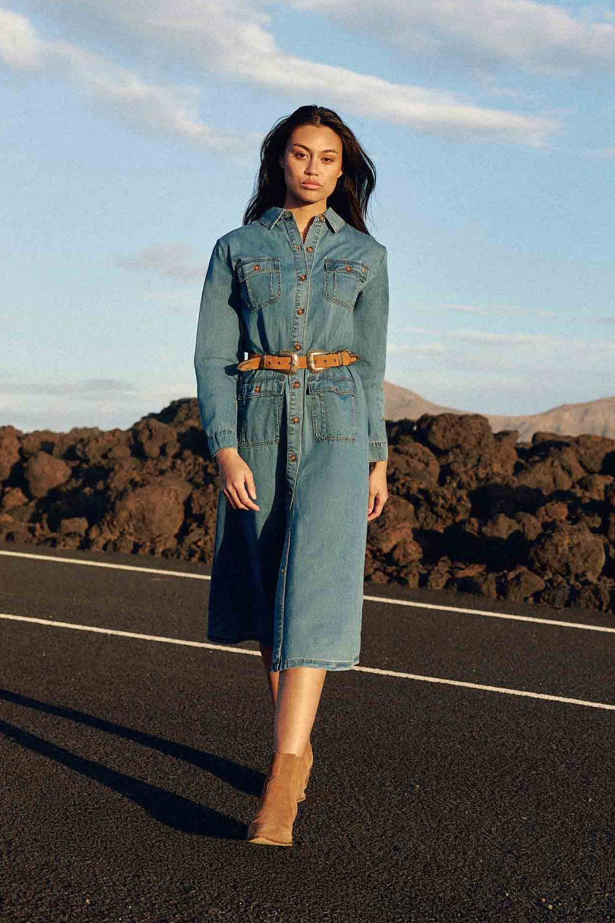 Long stone denim dress - Renly