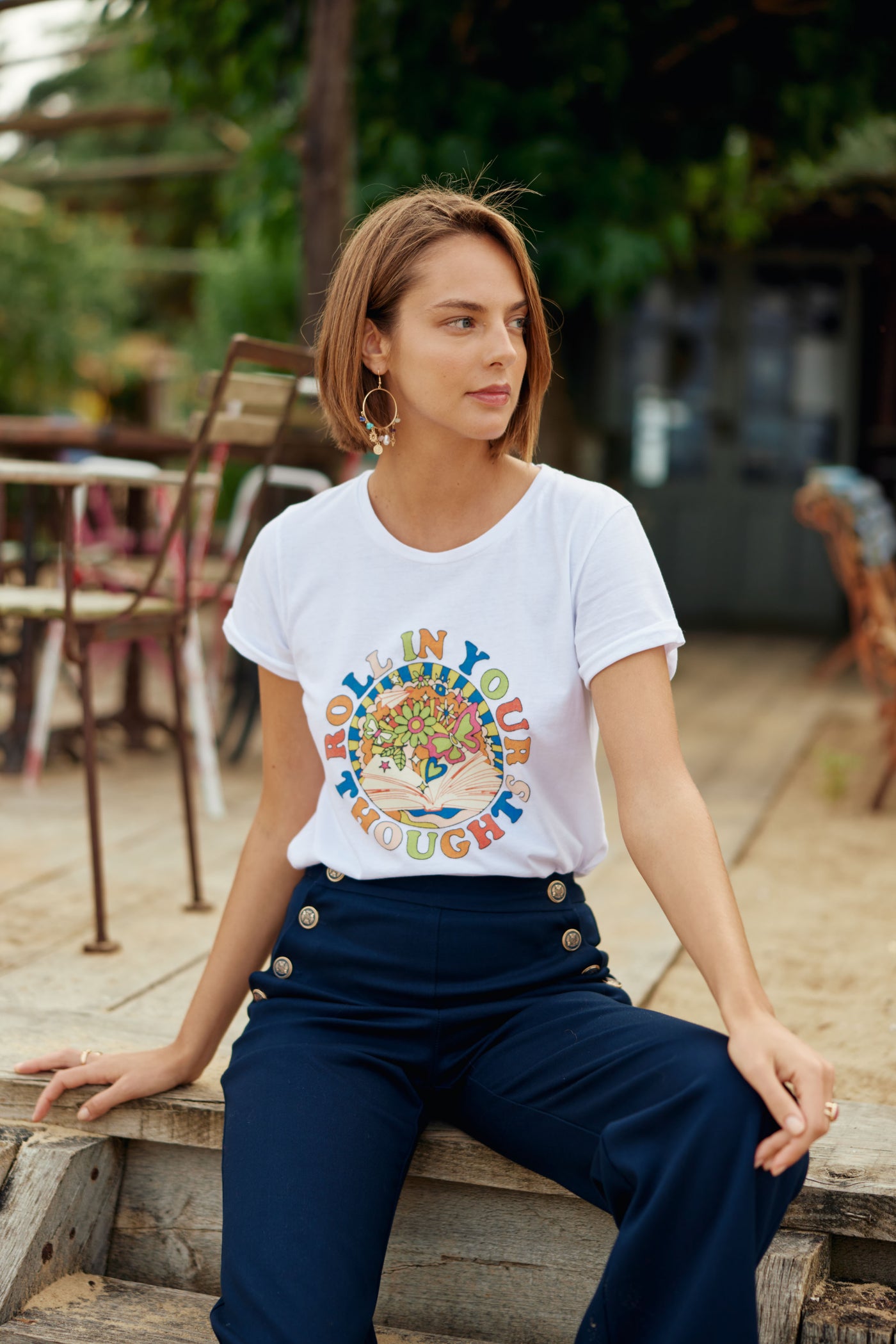T-shirt Roll-in - Blanc