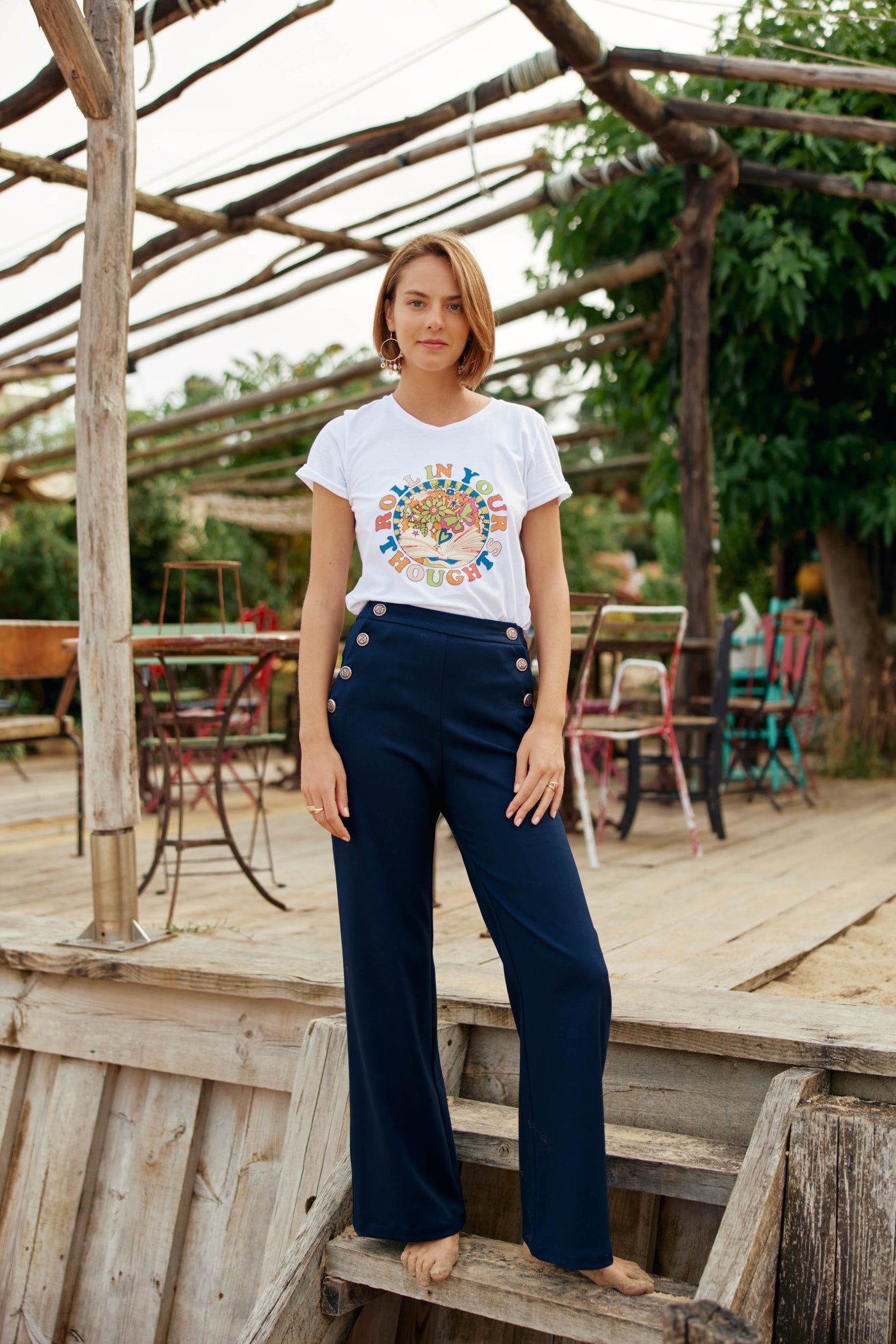T-shirt Roll-in - Blanc