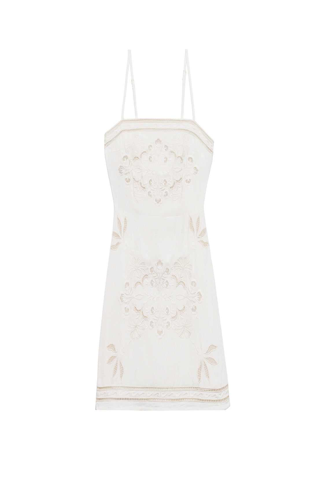 Ivory embroidered short dress - Rowe