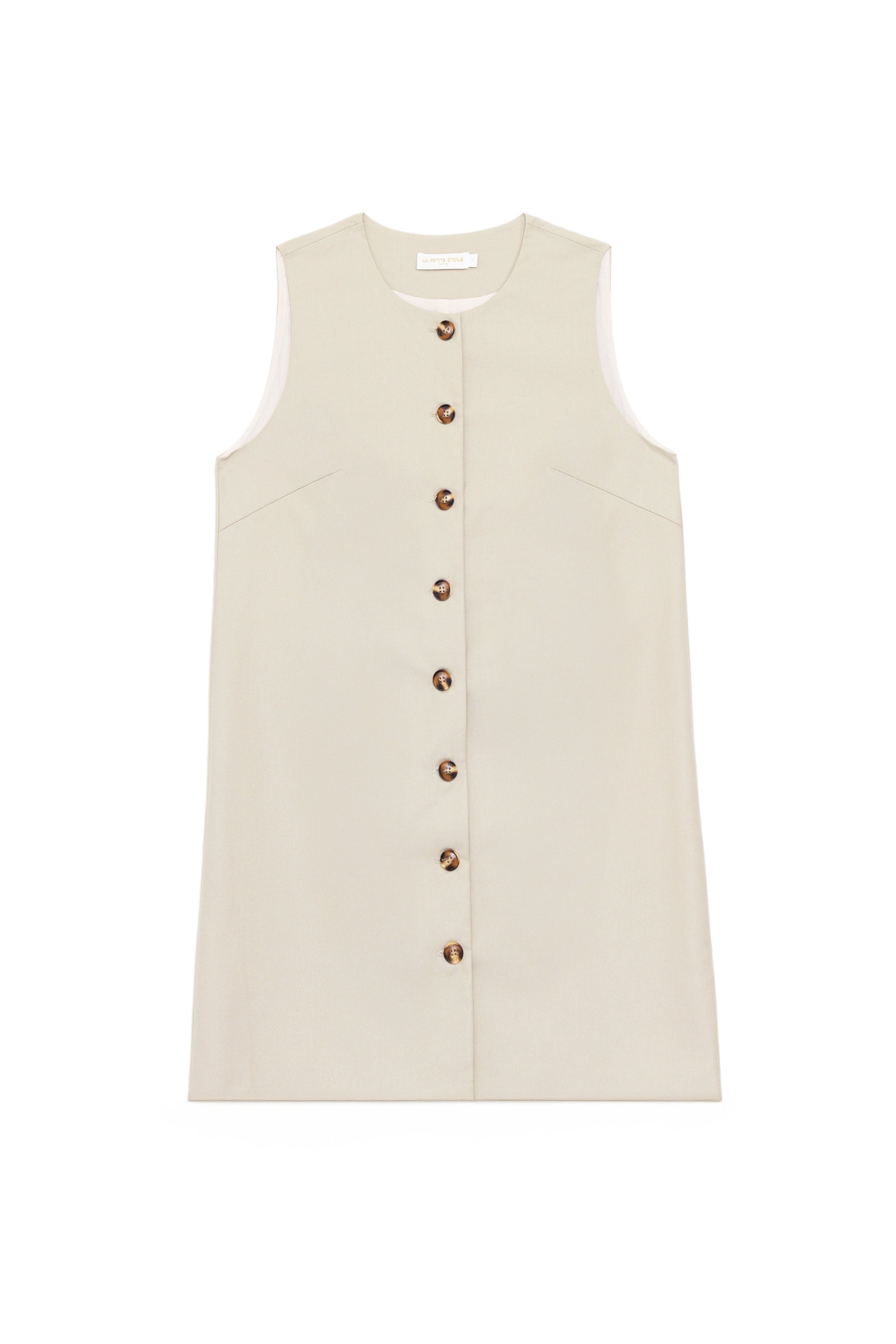 Robe courte trapèze beige – Rowel