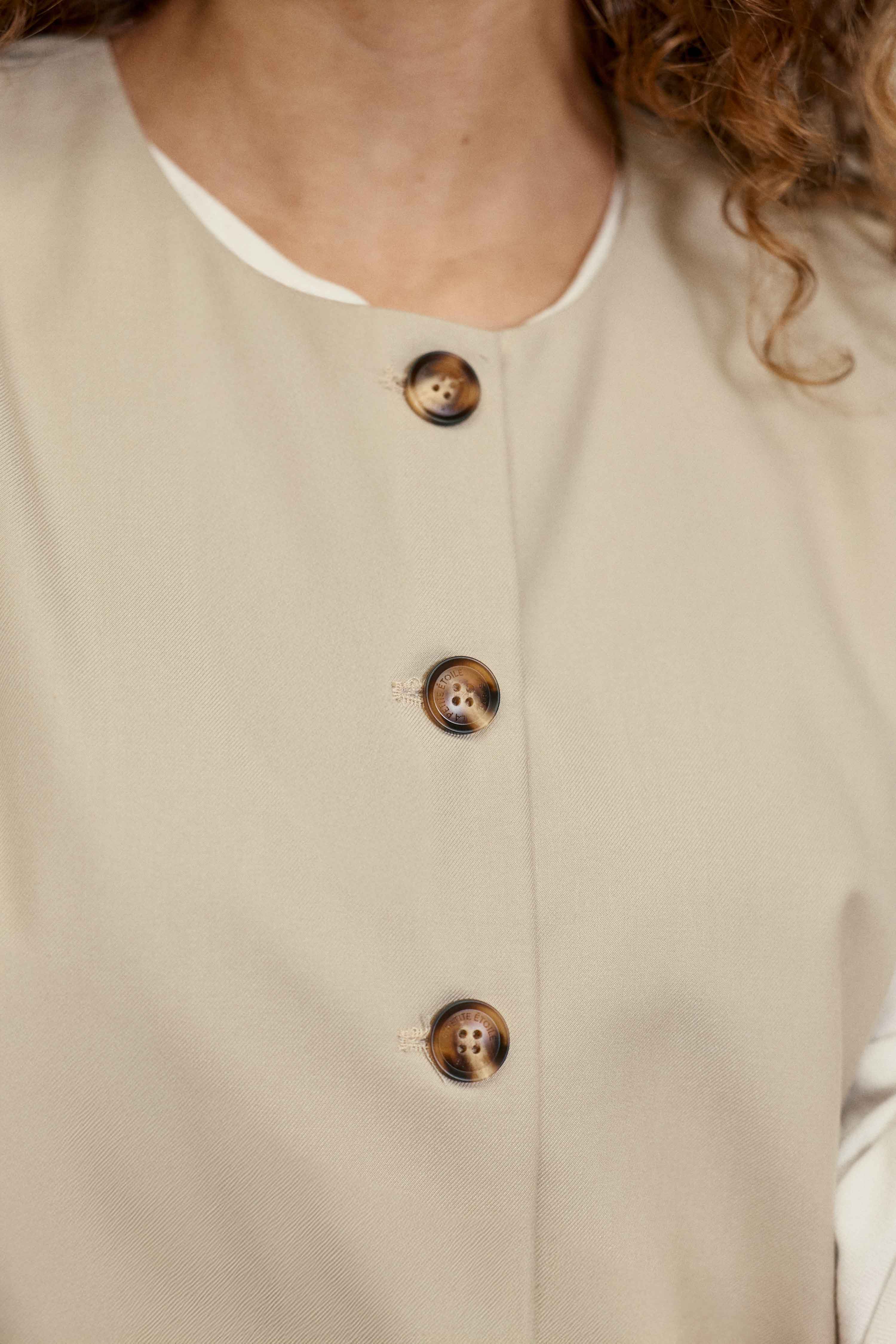 Robe courte trapèze beige – Rowel