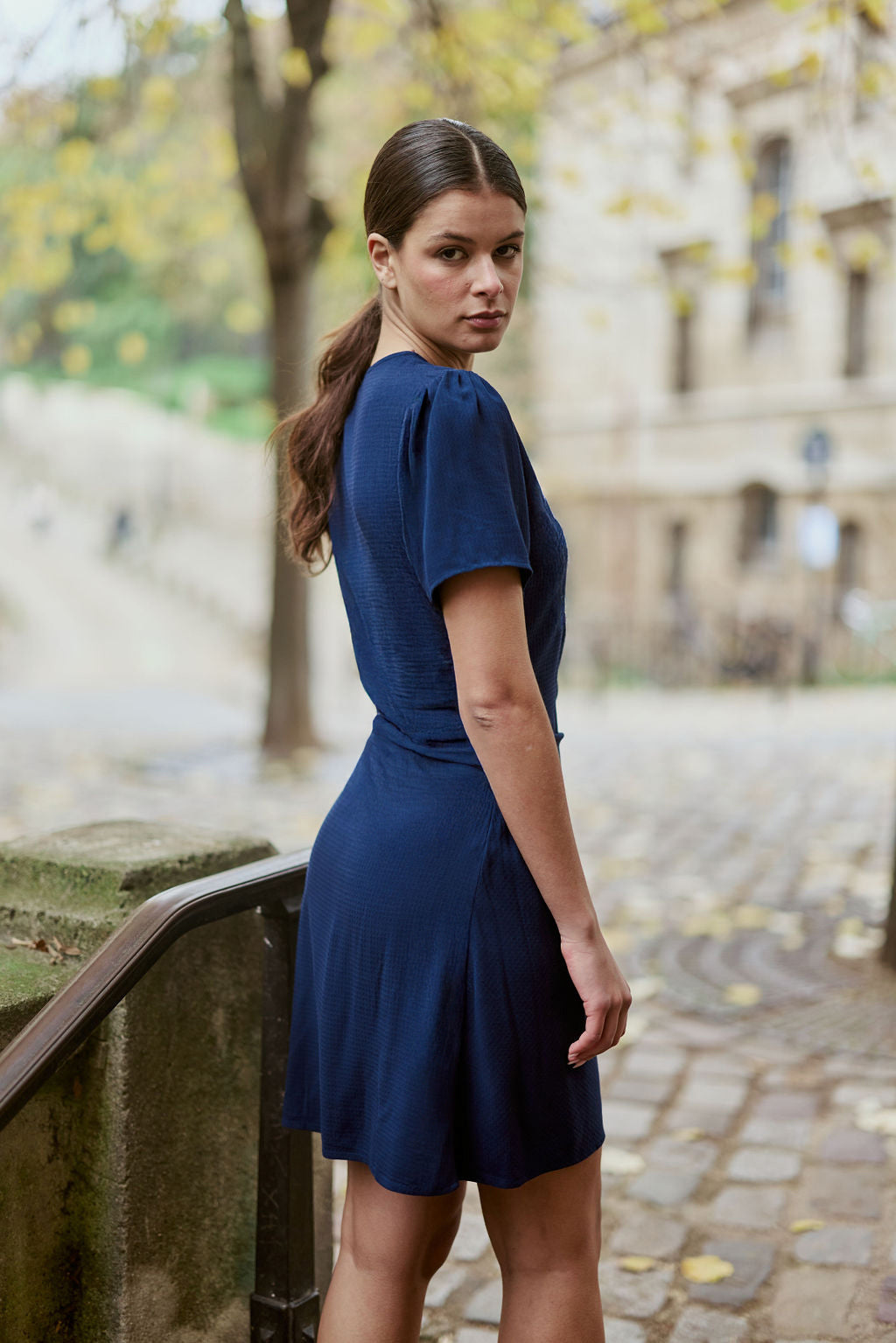 Navy straight dress - Rusla