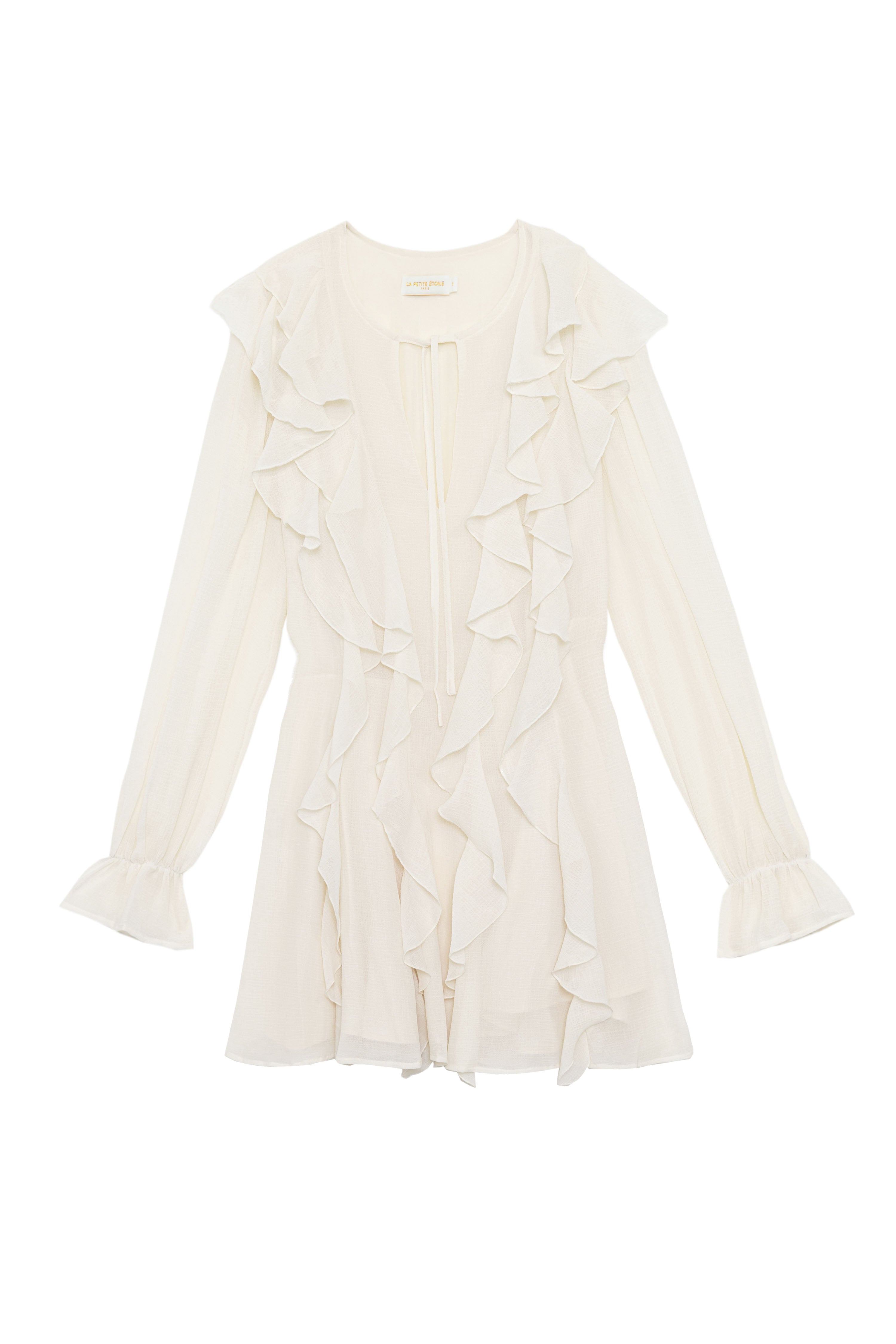 Robe courte à volants écrue – Rux