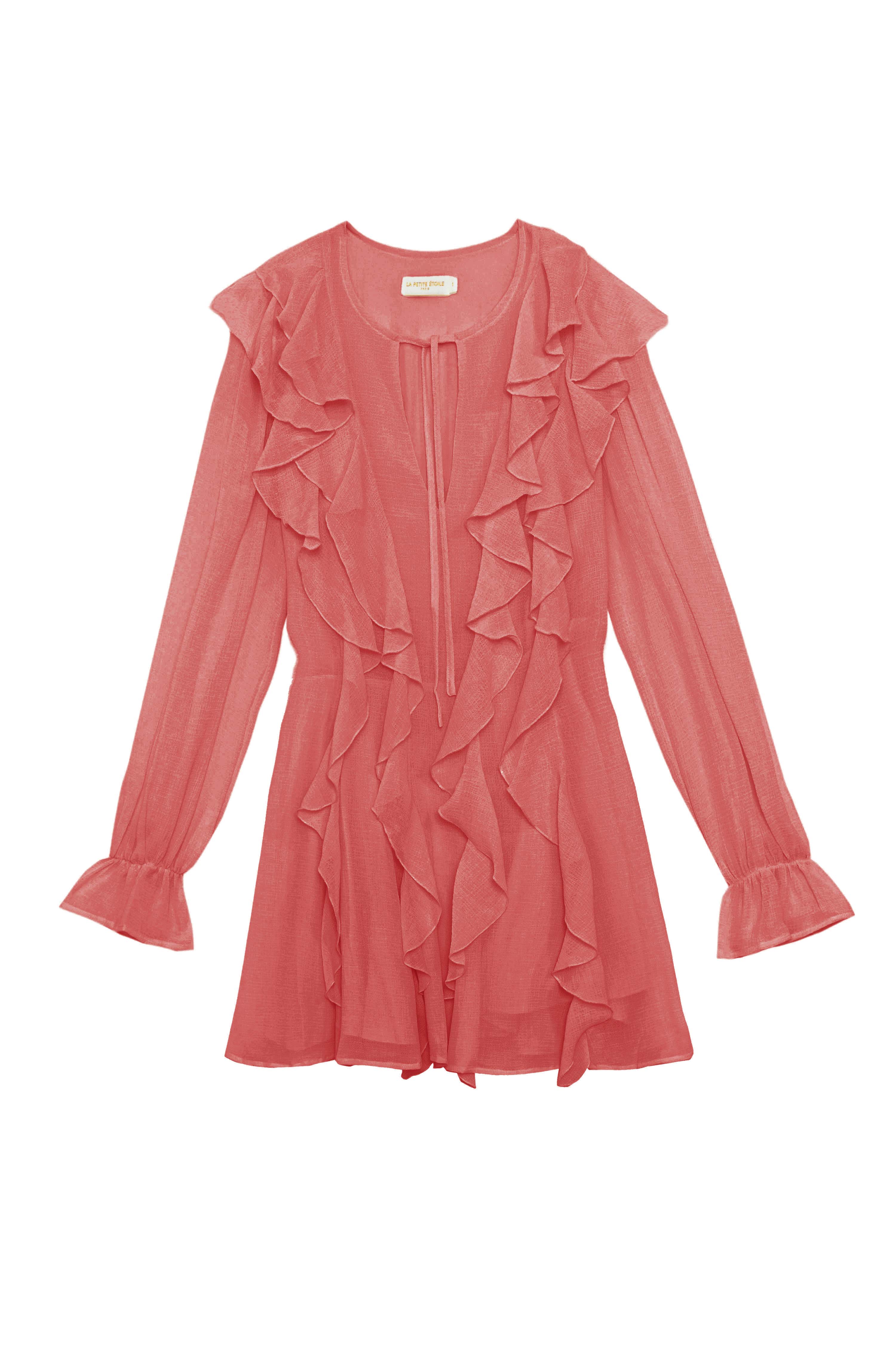 Robe courte à volants rose – Rux