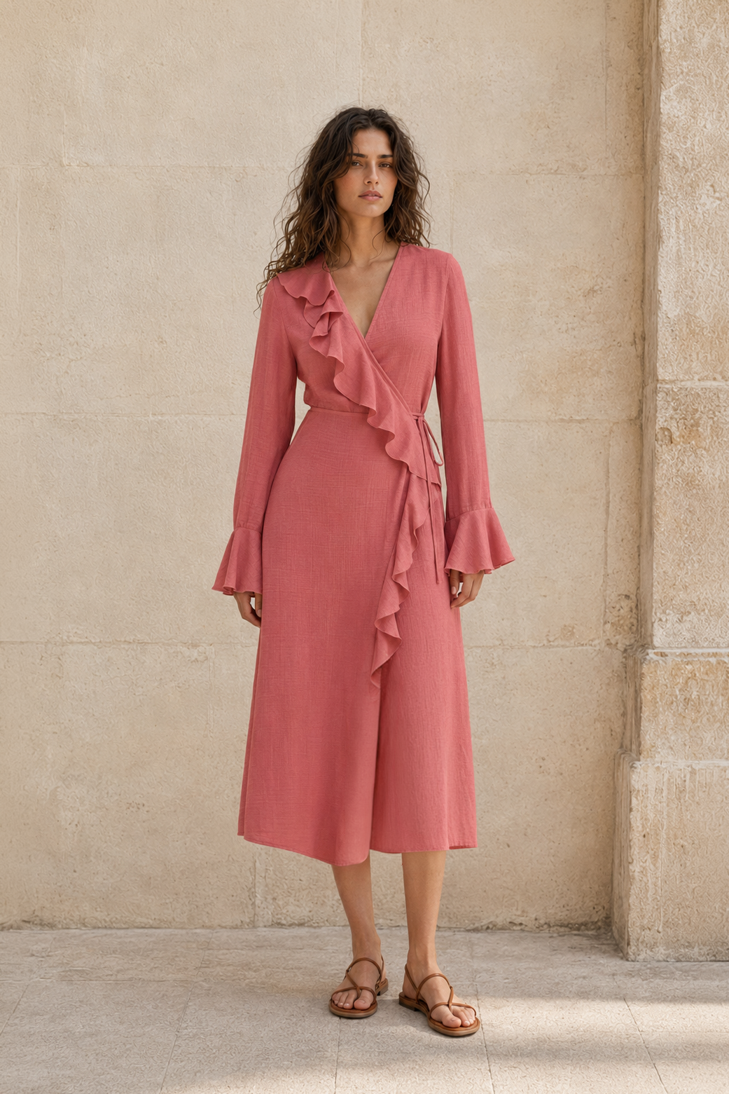 Rosae – Midi-Wickelkleid
