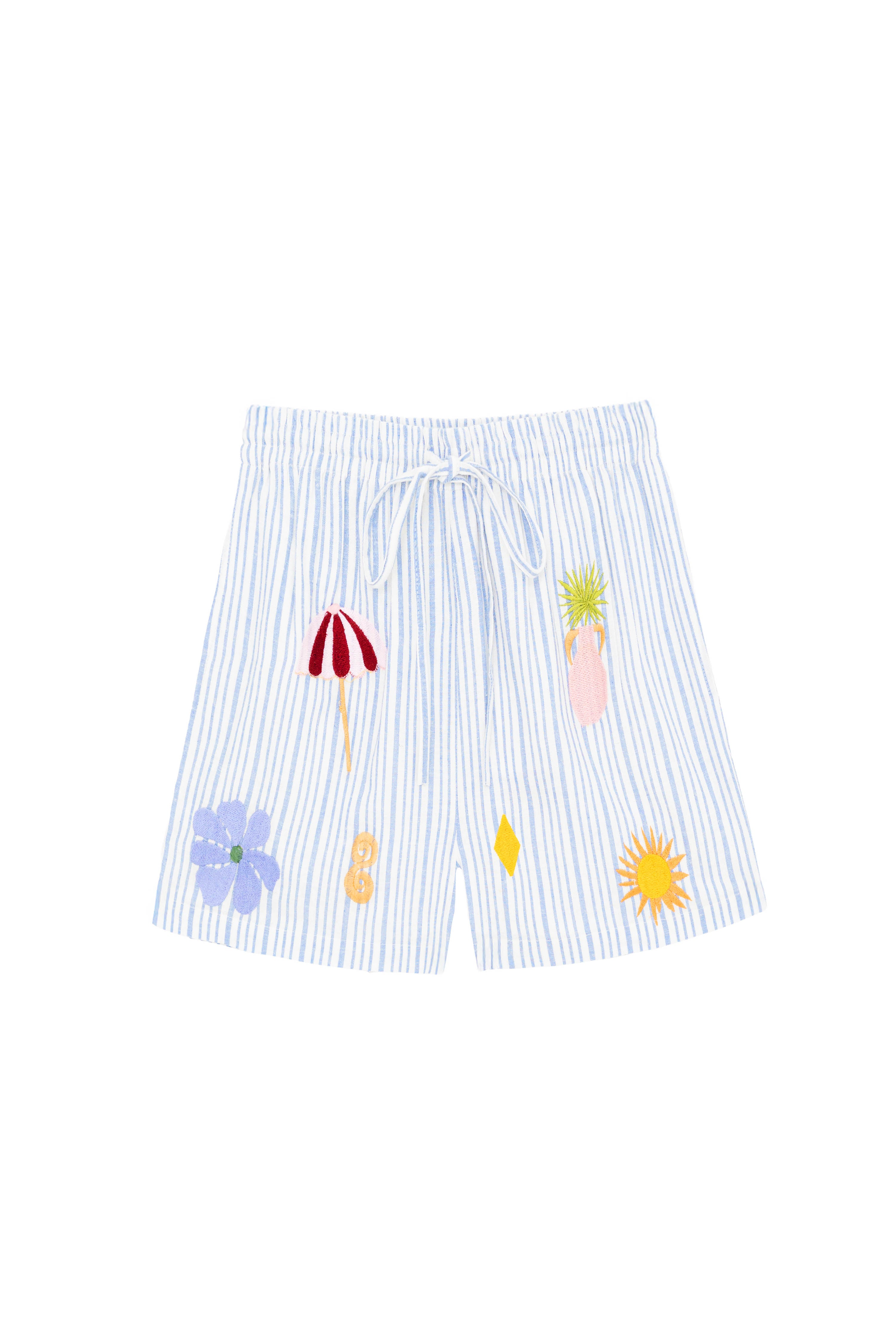 Shay - Embroidered striped shorts